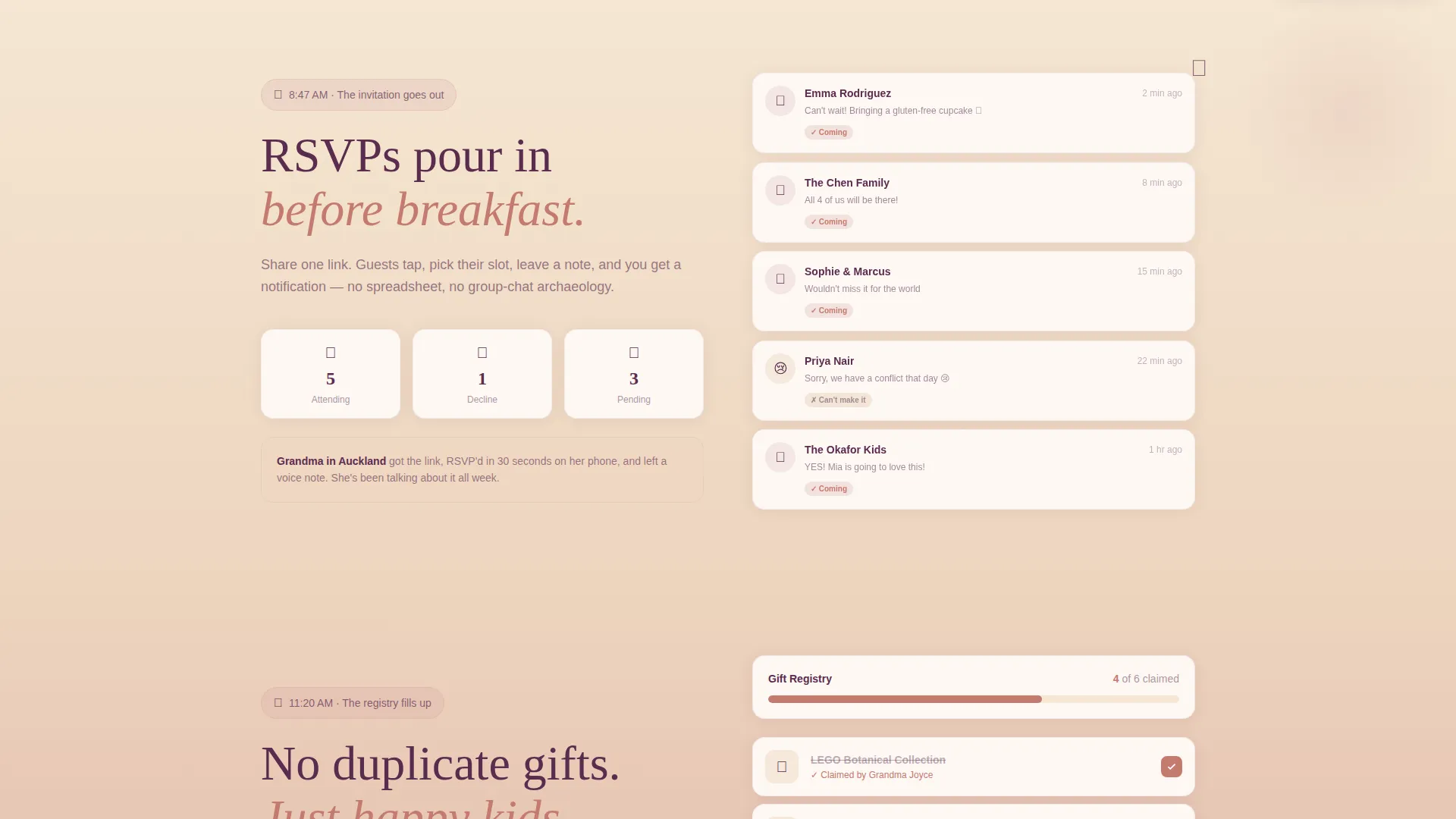 Heartfelt Birthday Event Landing Page Template