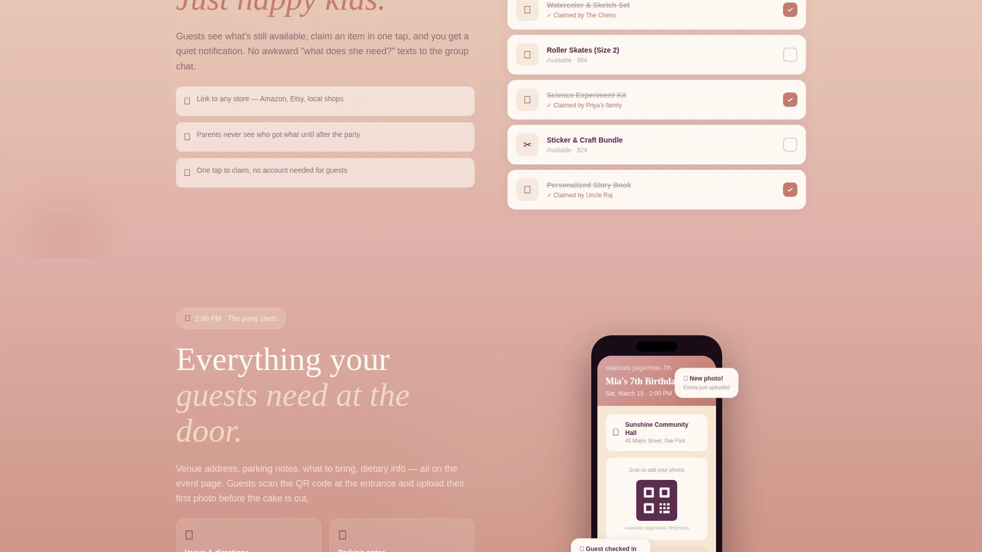 Heartfelt Birthday Event Landing Page Template