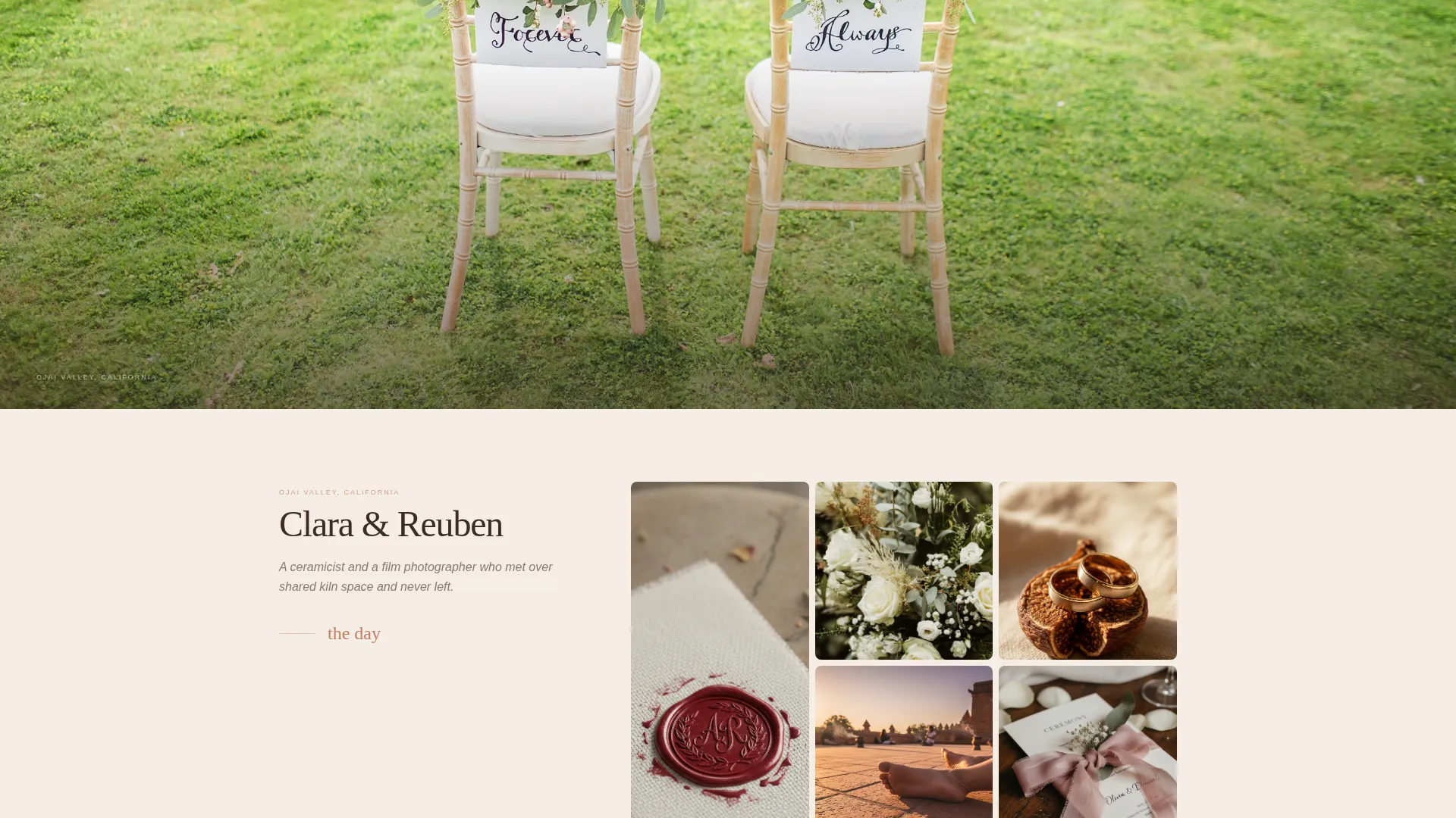 Bohemian Wedding Planner Landing Page Template