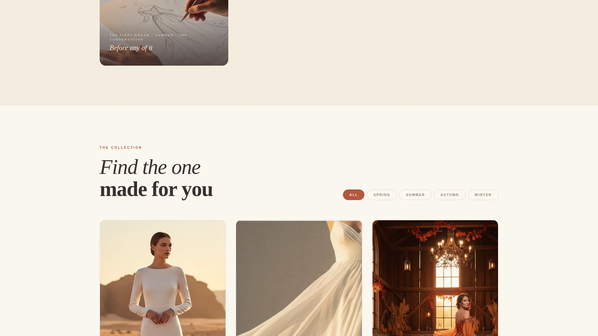 Timeless Bridal Boutique Landing Page Template