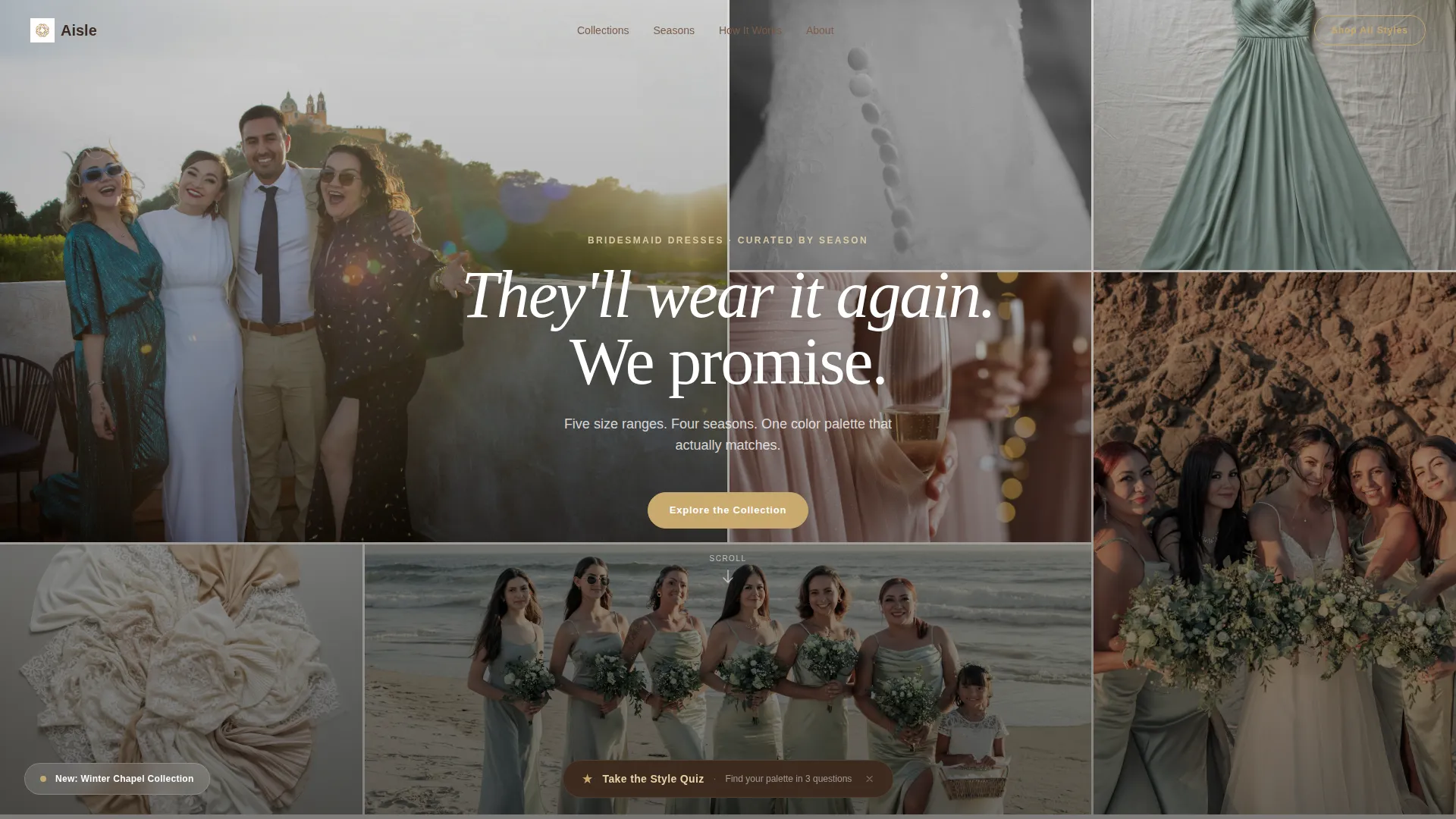 Elegant Bridesmaid Dress Gallery Landing Page Template