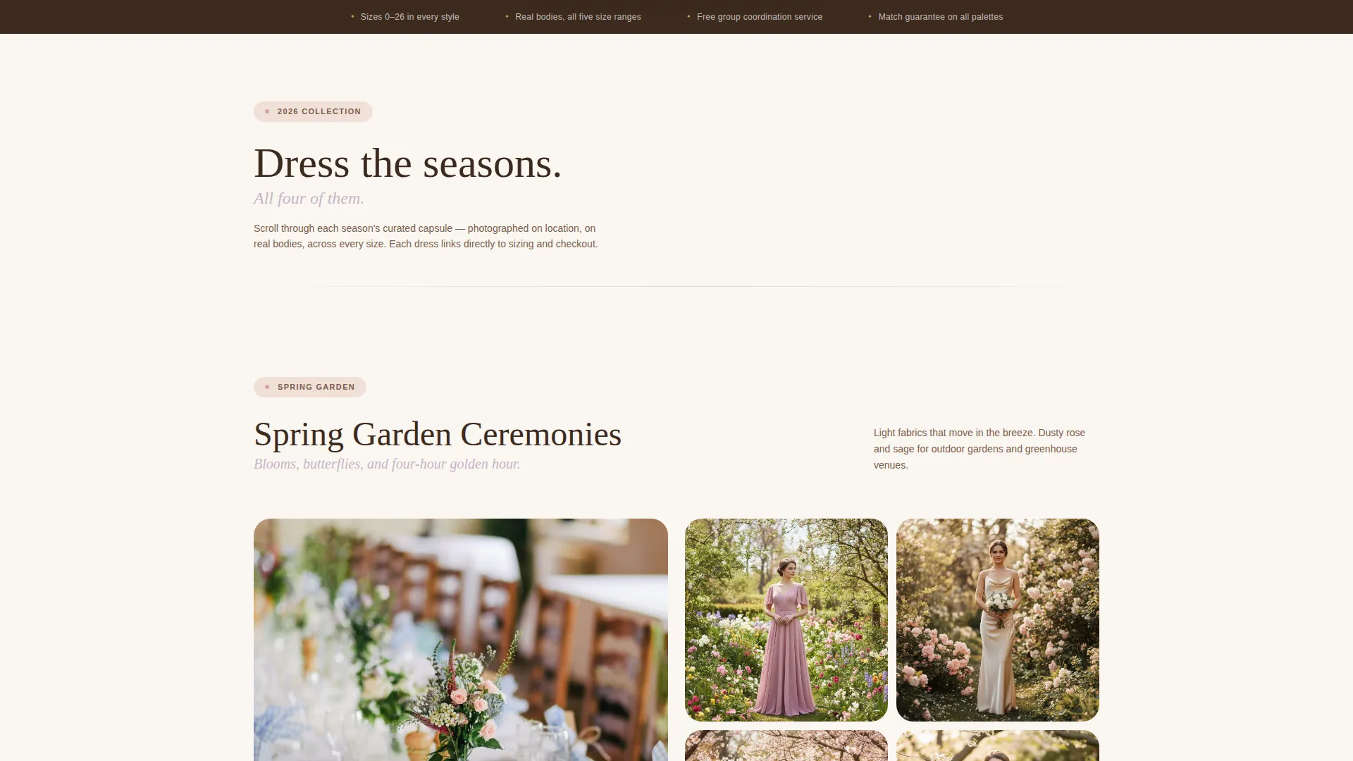 Elegant Bridesmaid Dress Gallery Landing Page Template