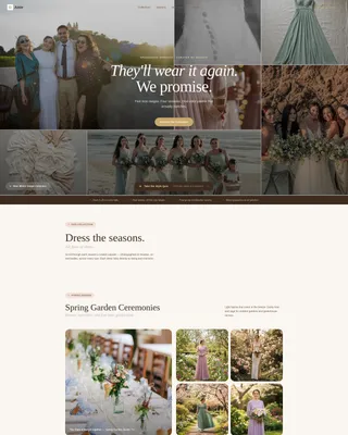 Elegant Bridesmaid Dress Gallery Landing Page Template