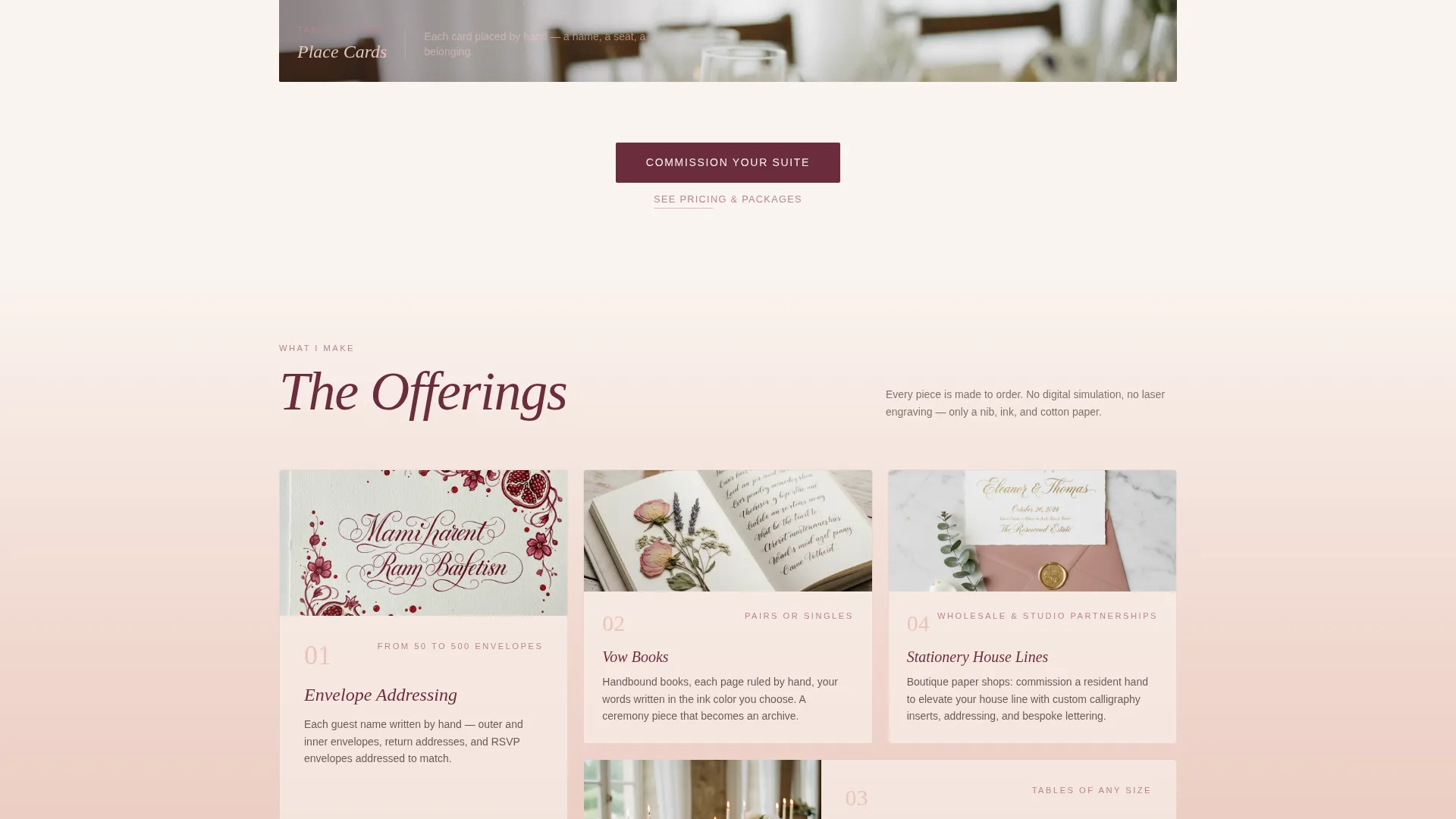 Artisan Calligraphy Landing Page Template