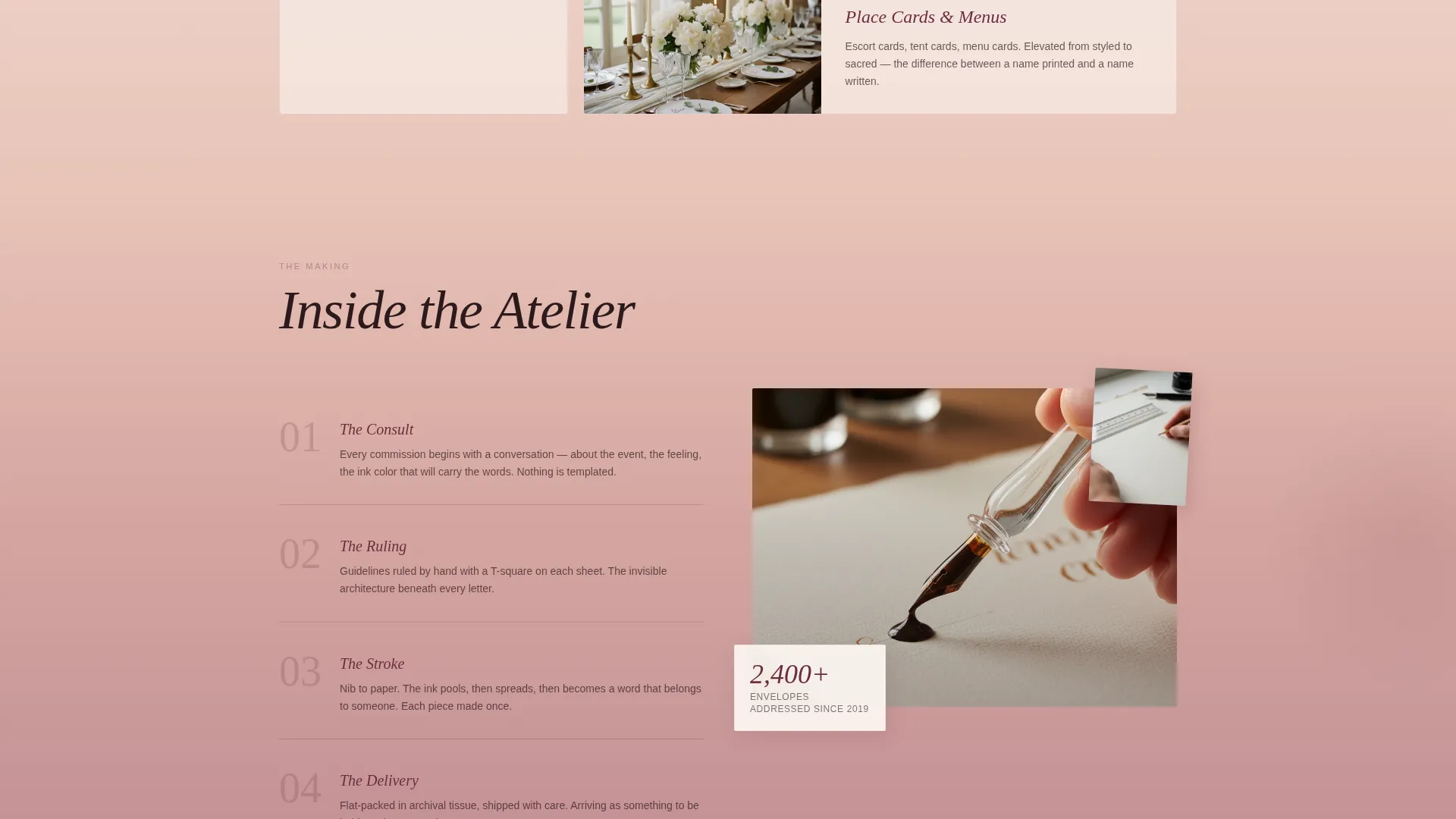 Artisan Calligraphy Landing Page Template