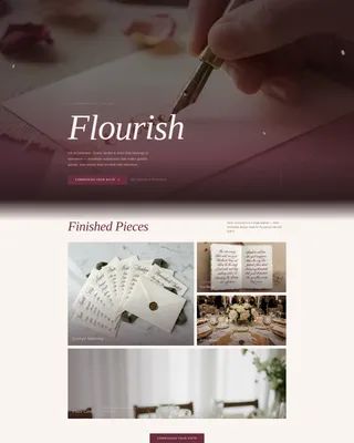 Artisan Calligraphy Landing Page Template