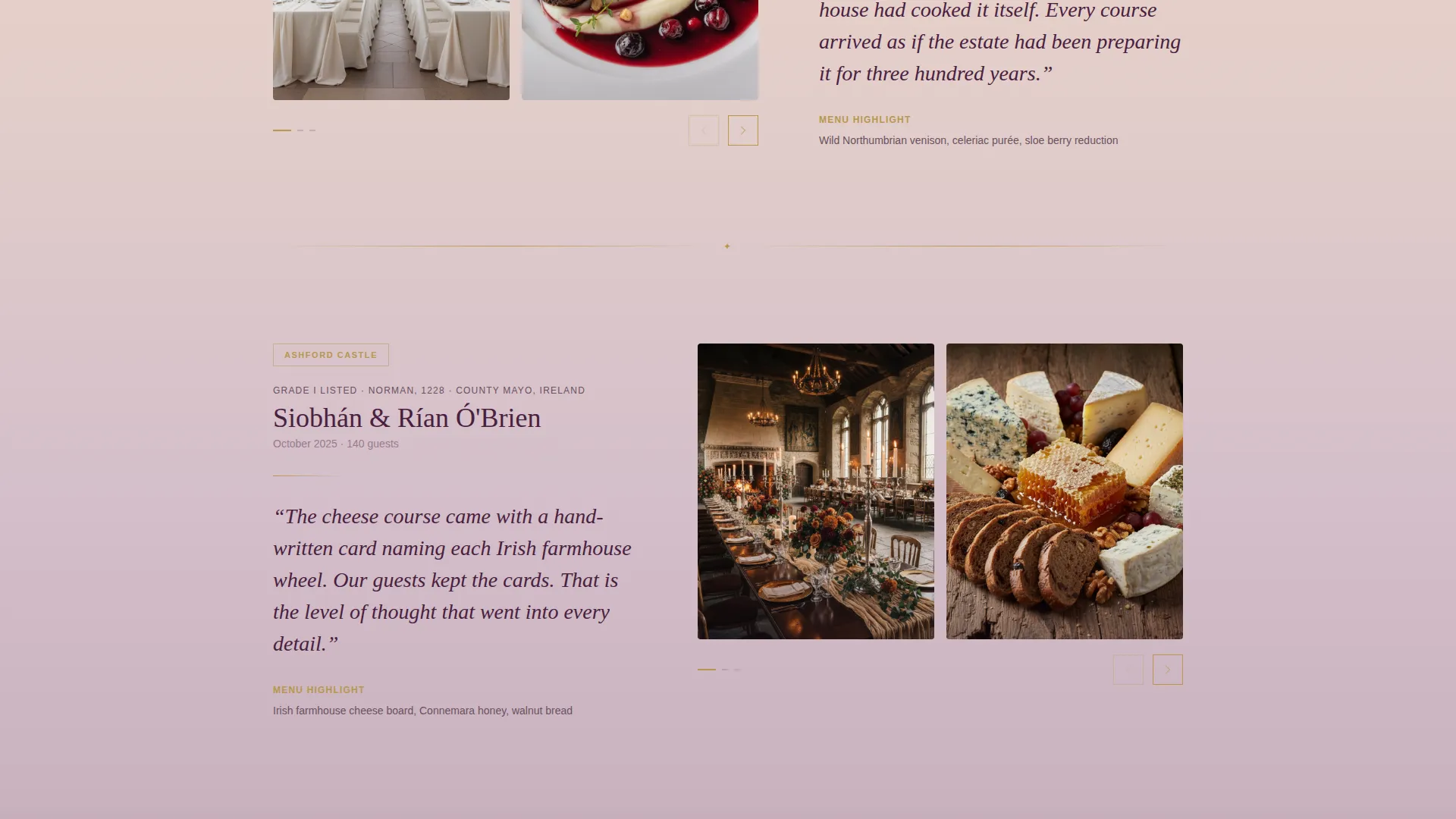 Elegant Estate Wedding Catering Landing Page
