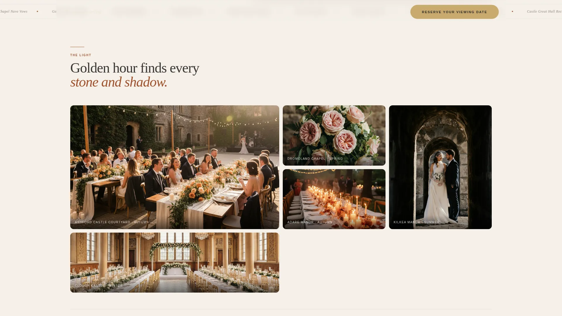 Castle & Estate Wedding Venue Coordinator Landing Page