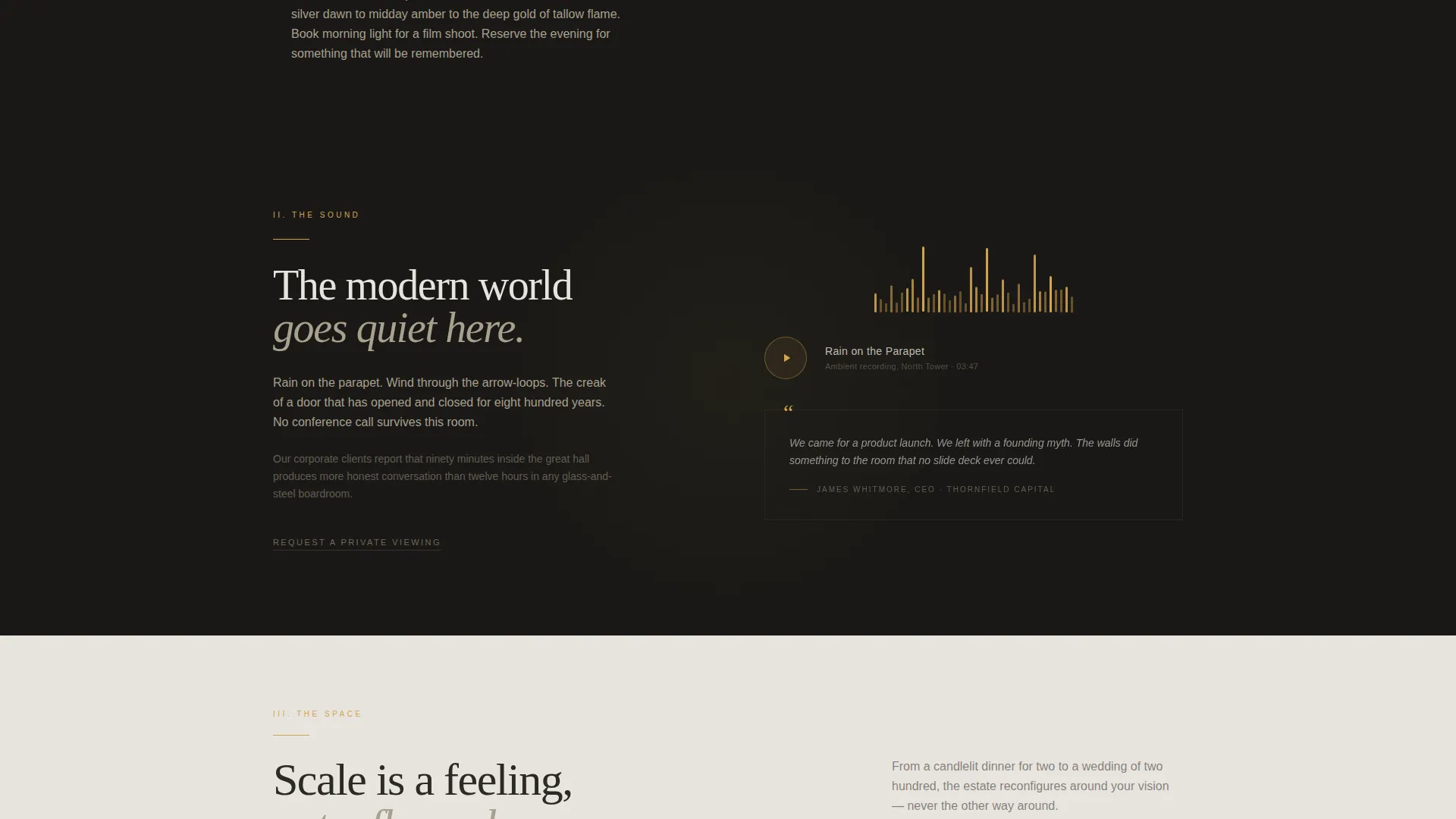 Castle Venue Landing Page Template