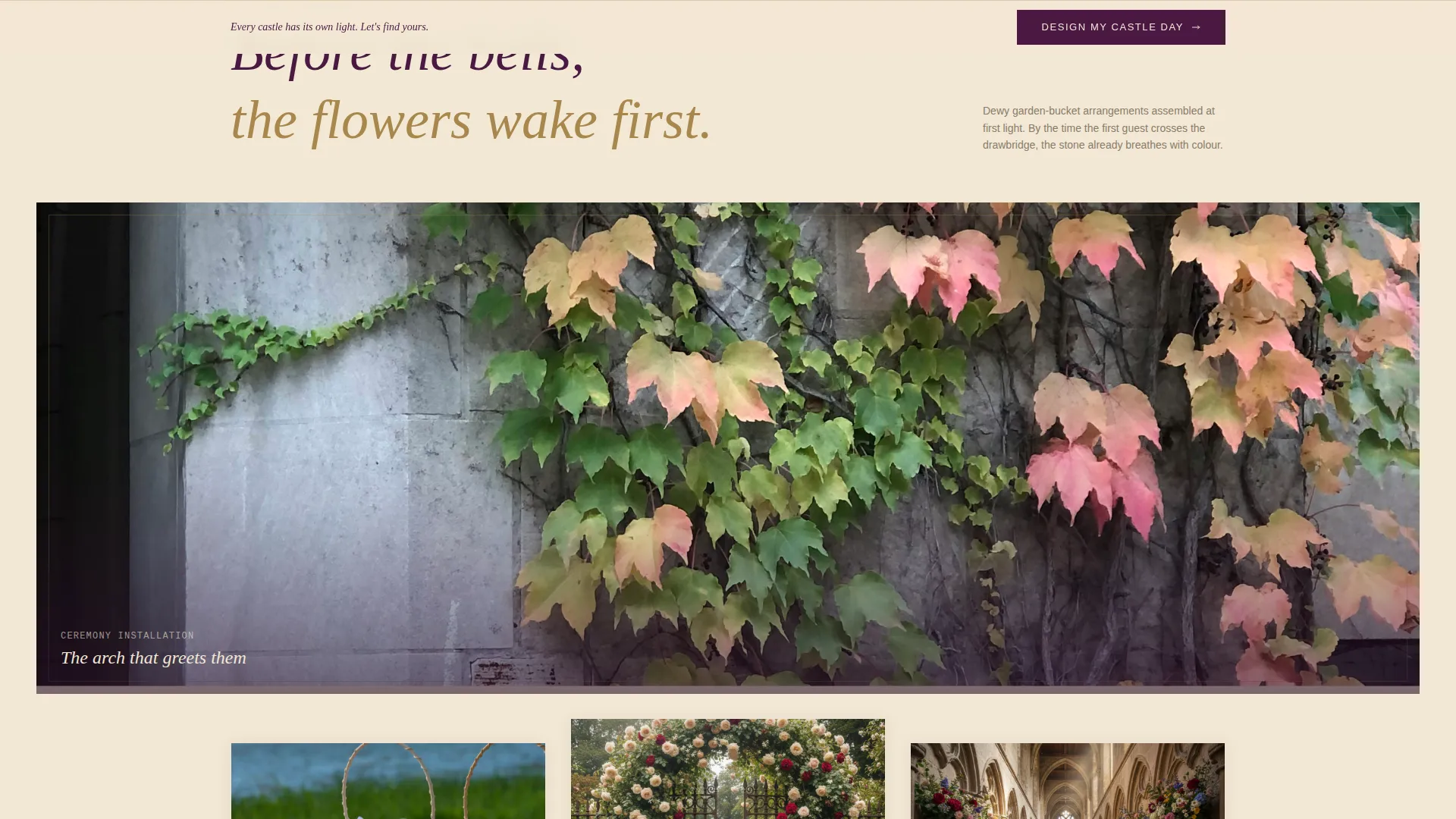 Castle Wedding Florist Landing Page Template