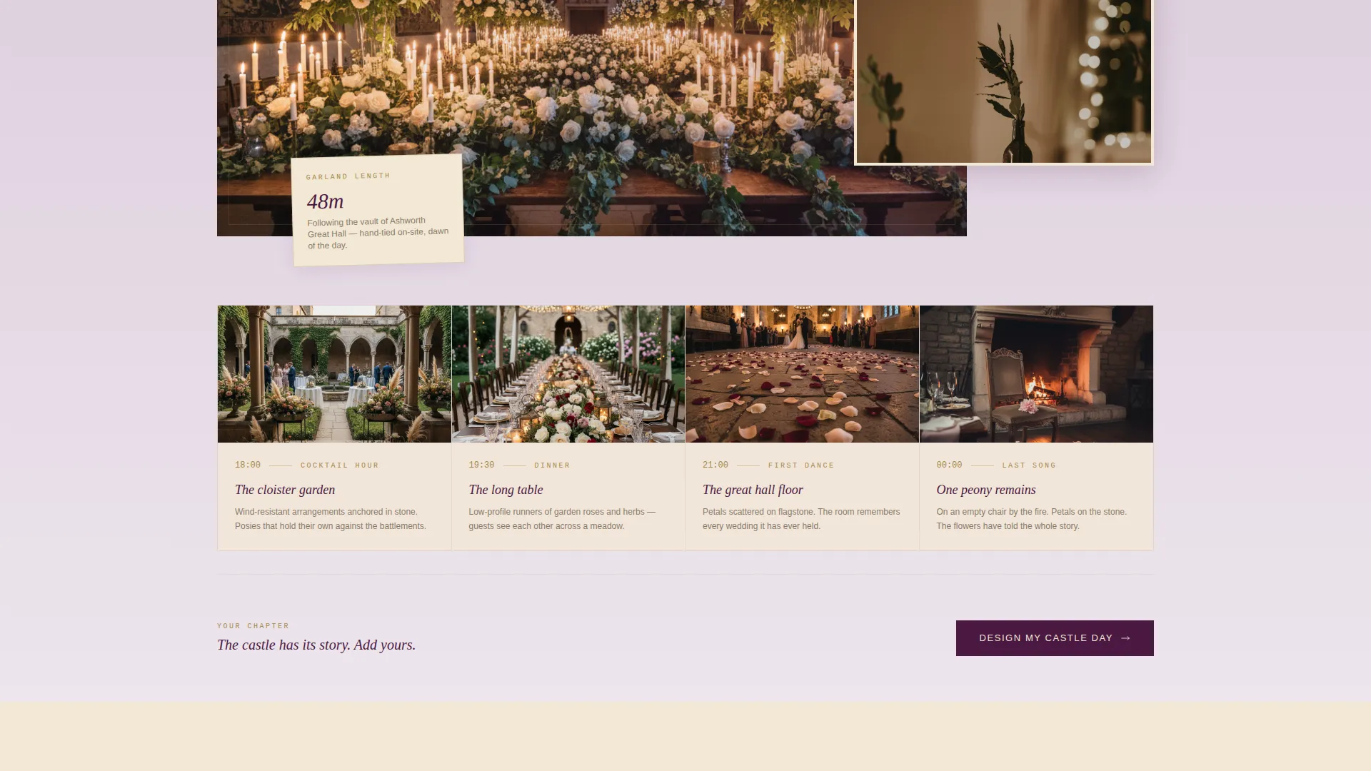 Castle Wedding Florist Landing Page Template