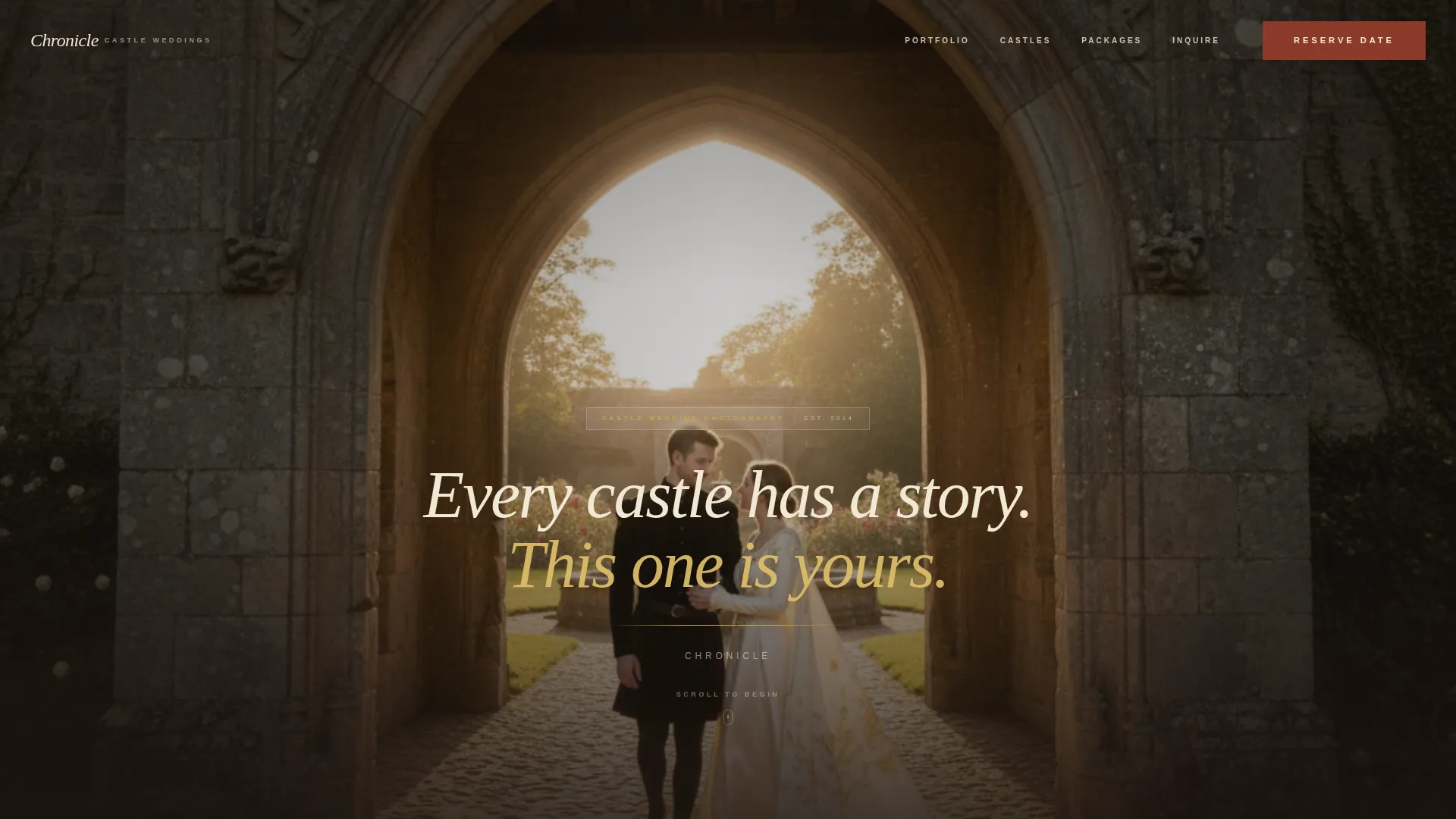 Castle Wedding Photographer Landing Page Template