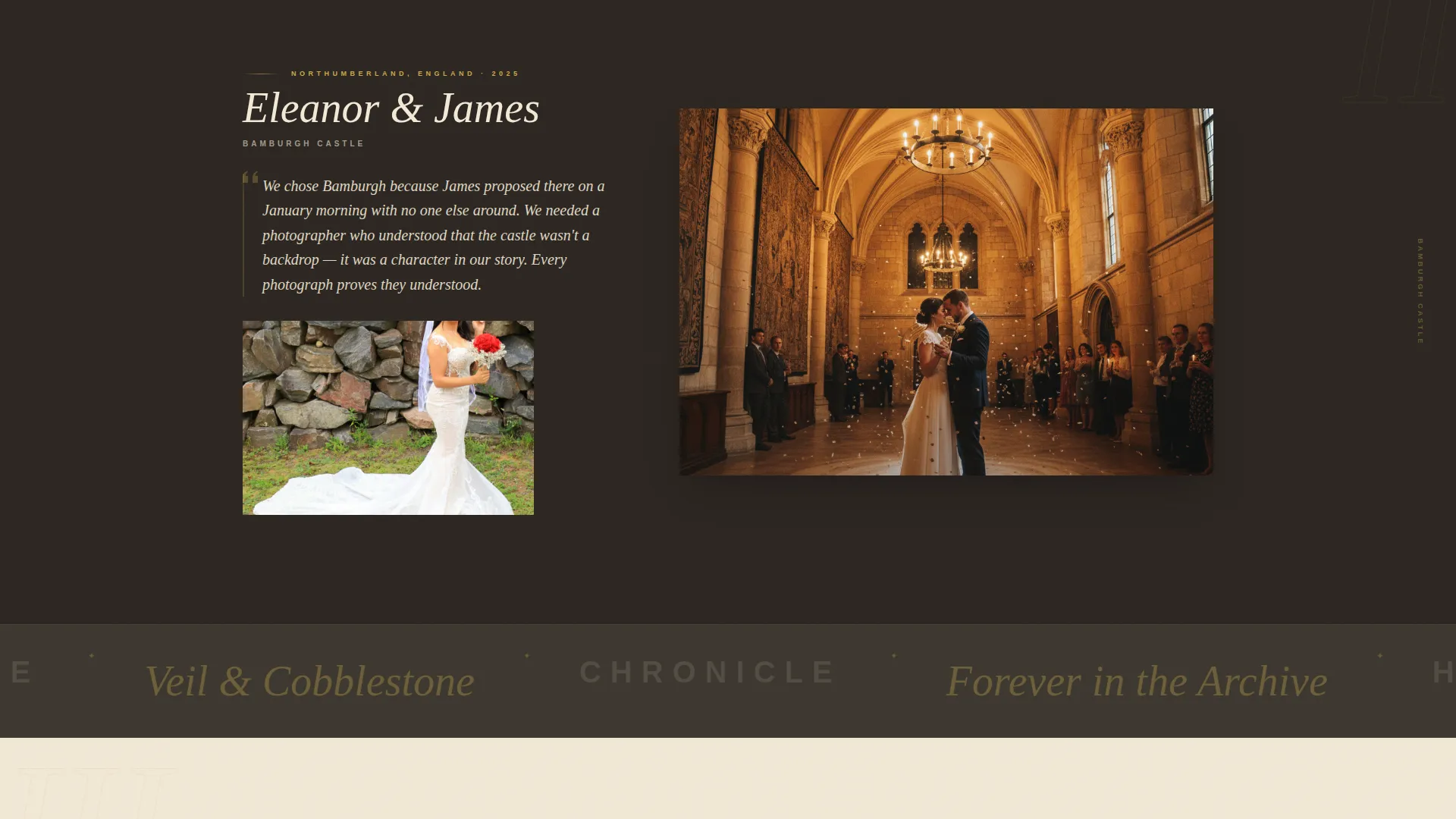 Castle Wedding Photographer Landing Page Template