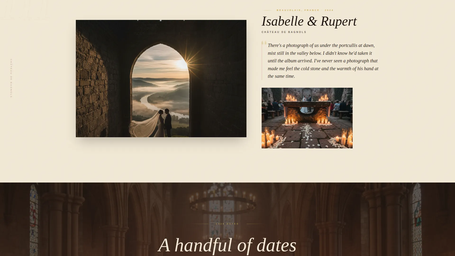 Castle Wedding Photographer Landing Page Template