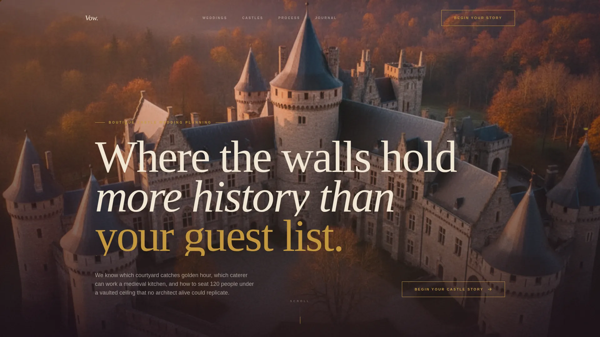 Castle Wedding Planner Landing Page Template