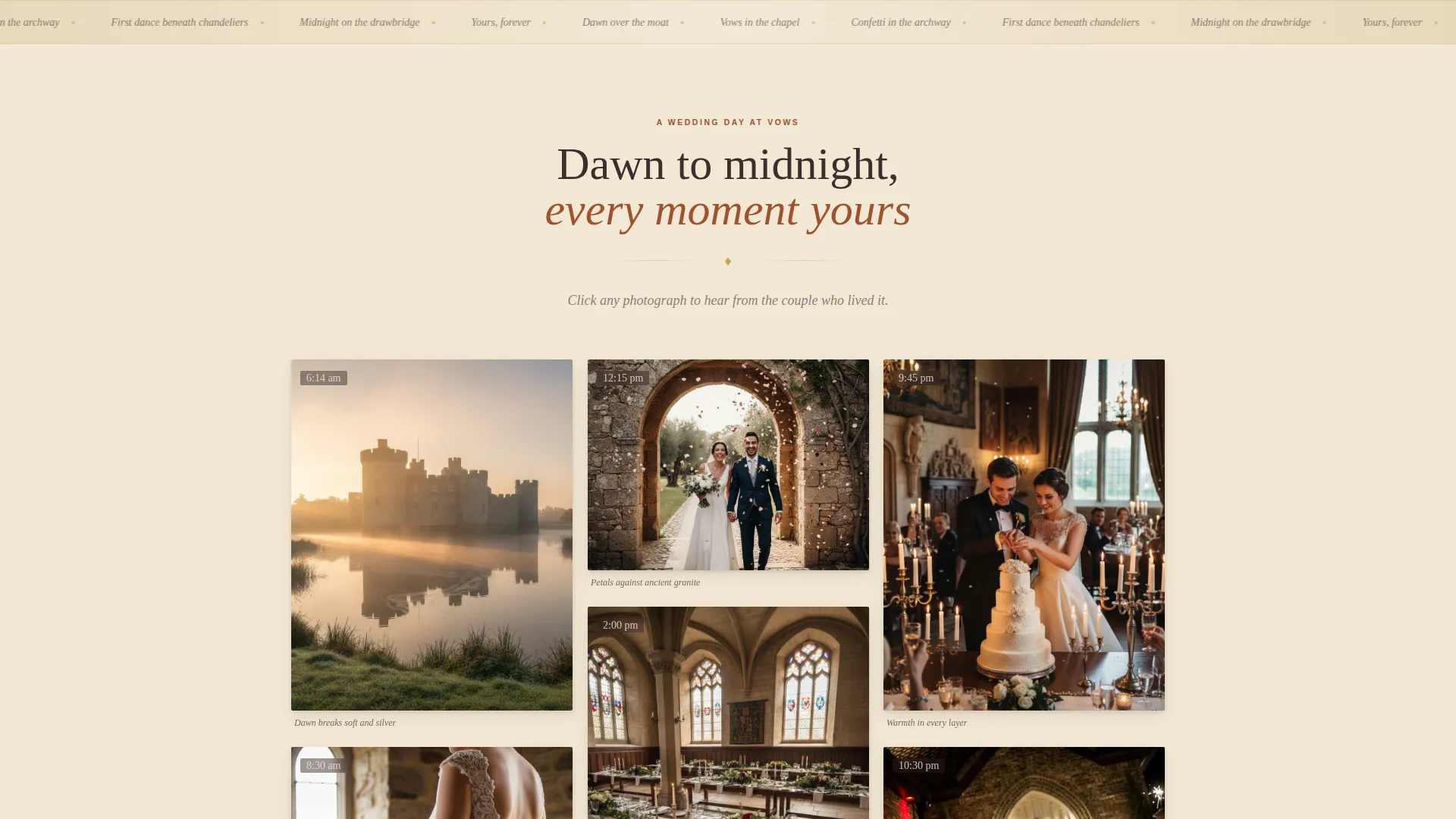 Castle Wedding Venue Landing Page Template