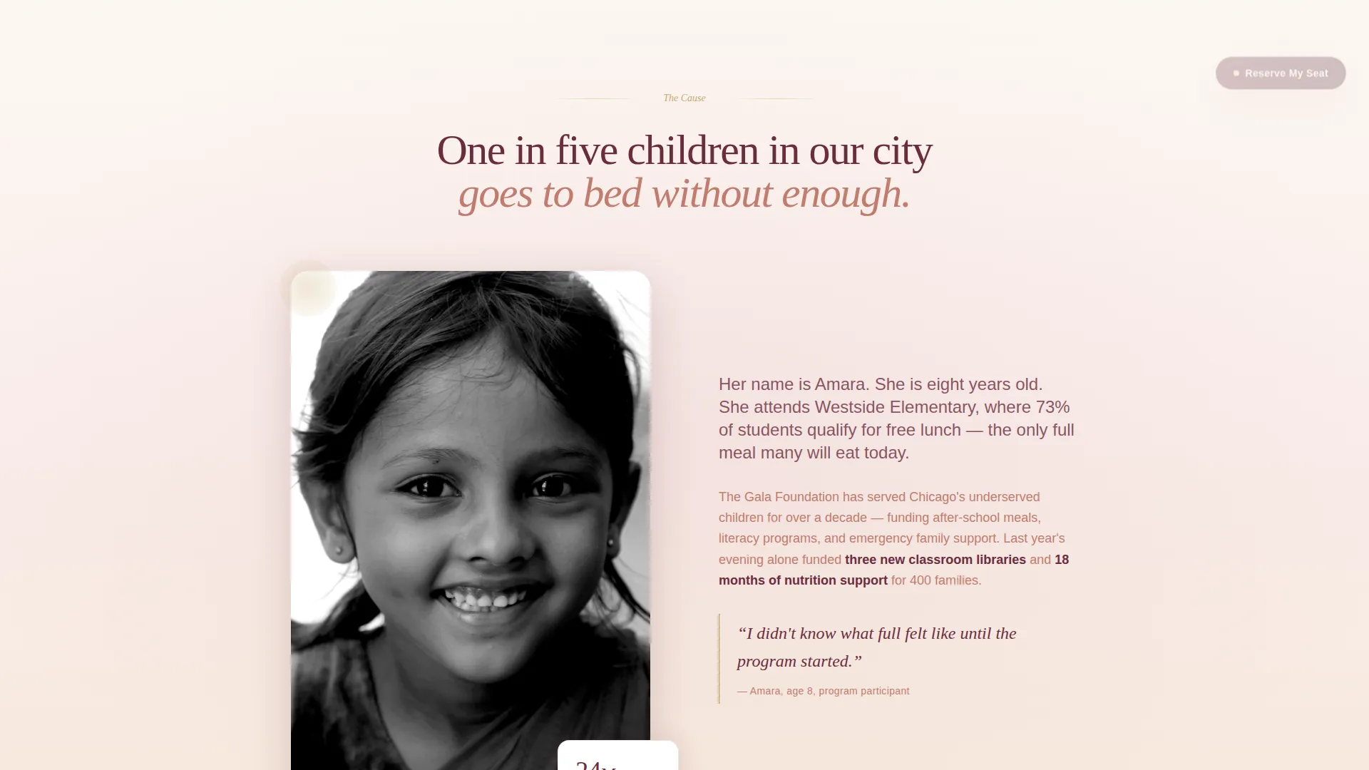 Elegant Charity Gala Event Invitation Landing Page