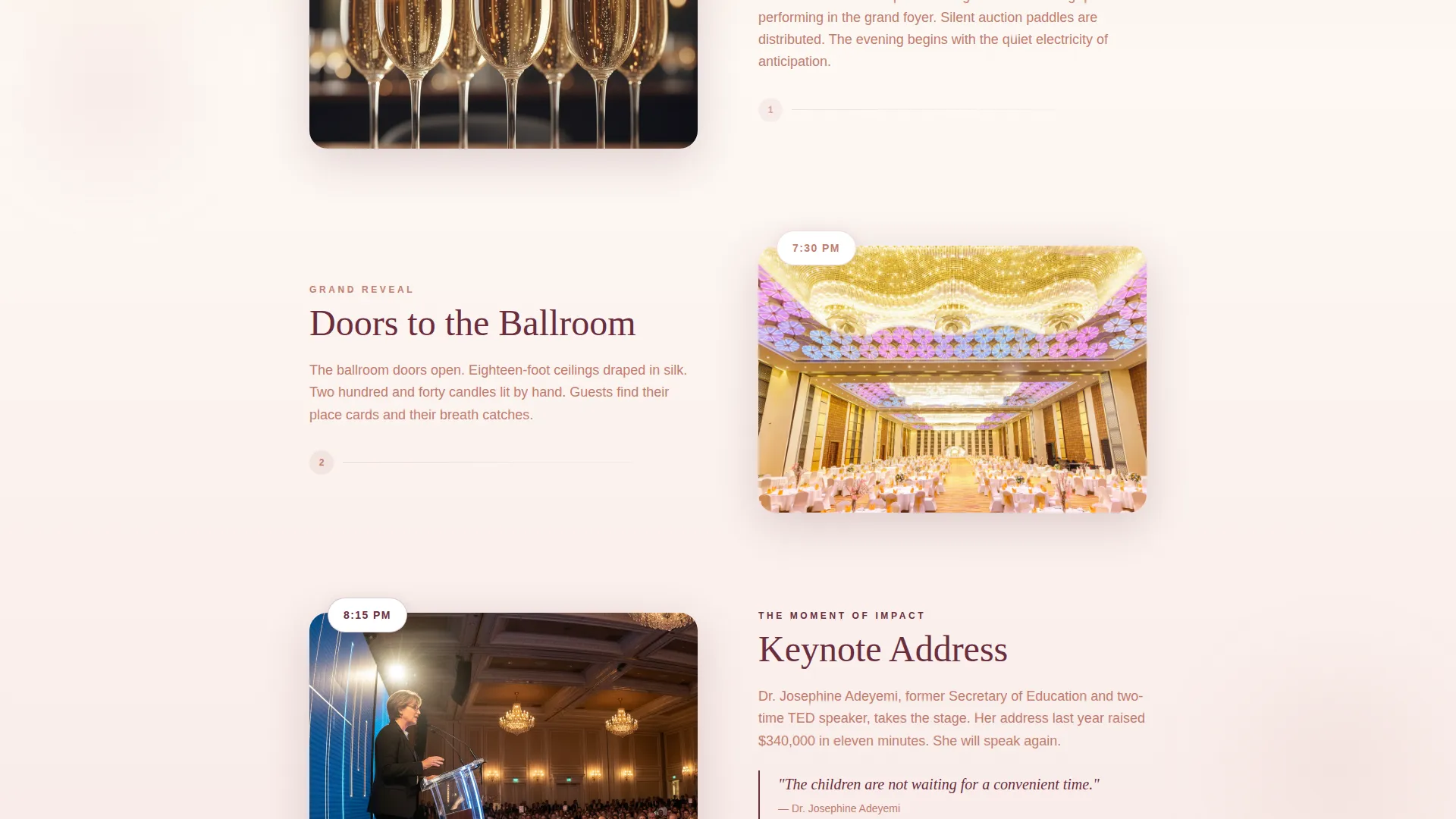 Elegant Charity Gala Event Invitation Landing Page