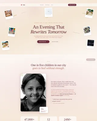 Elegant Charity Gala Event Invitation Landing Page
