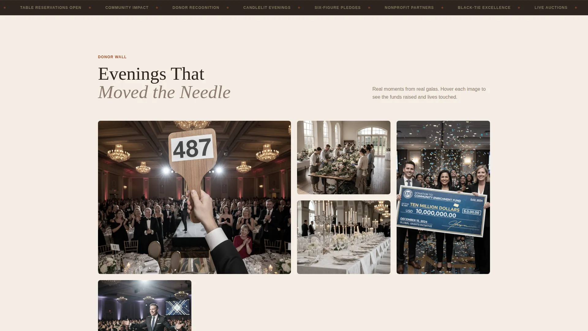 Luxe Charity Gala Event Registration Landing Page