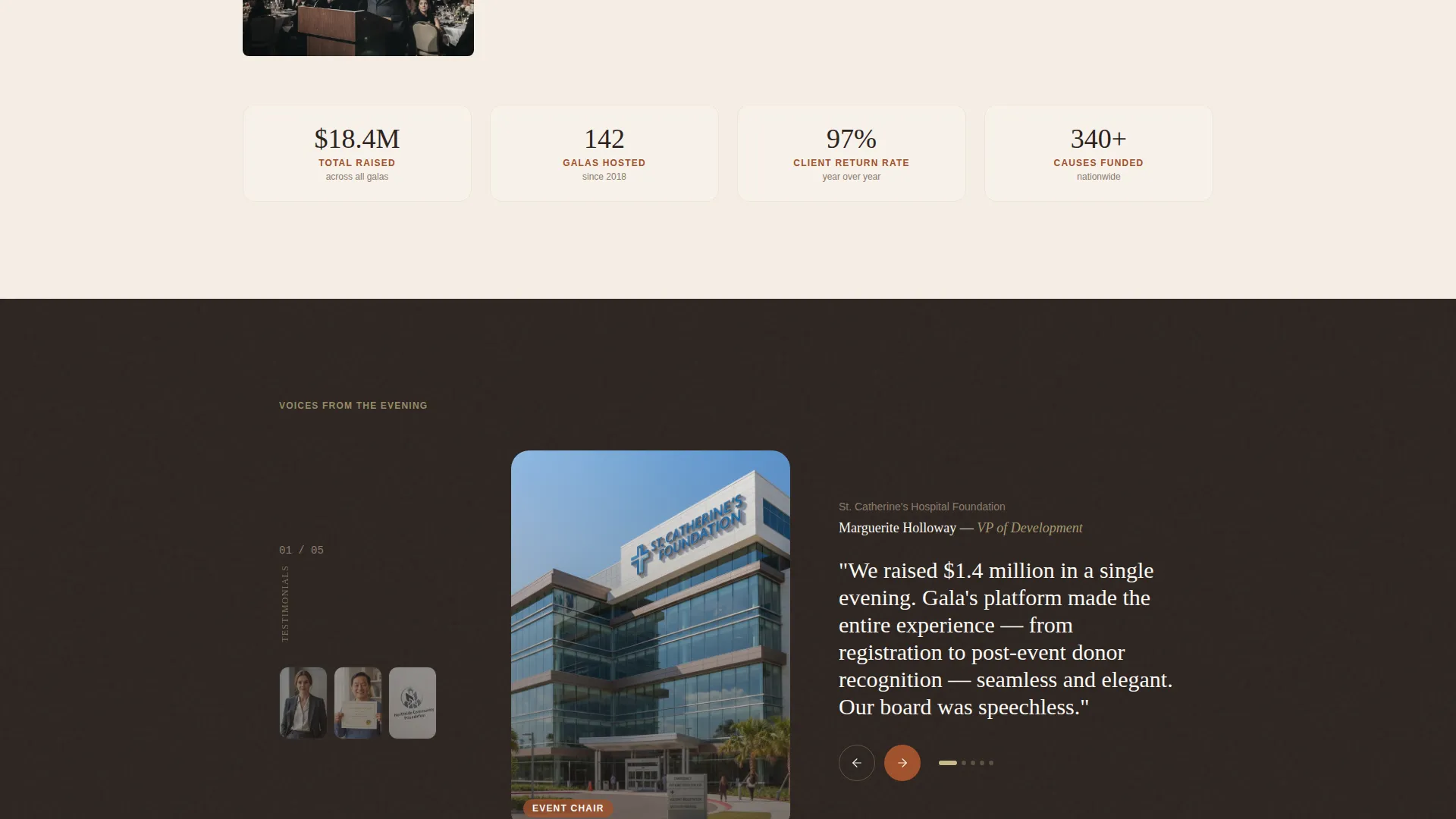 Luxe Charity Gala Event Registration Landing Page
