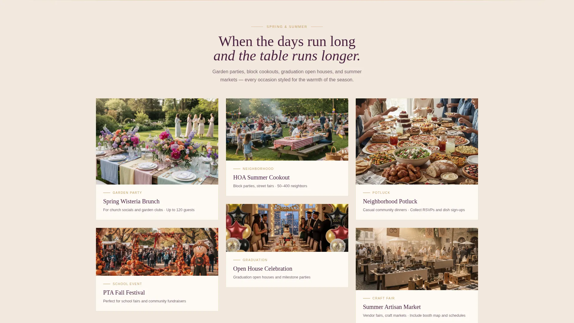 Artisan Community Event Invitation Landing Page