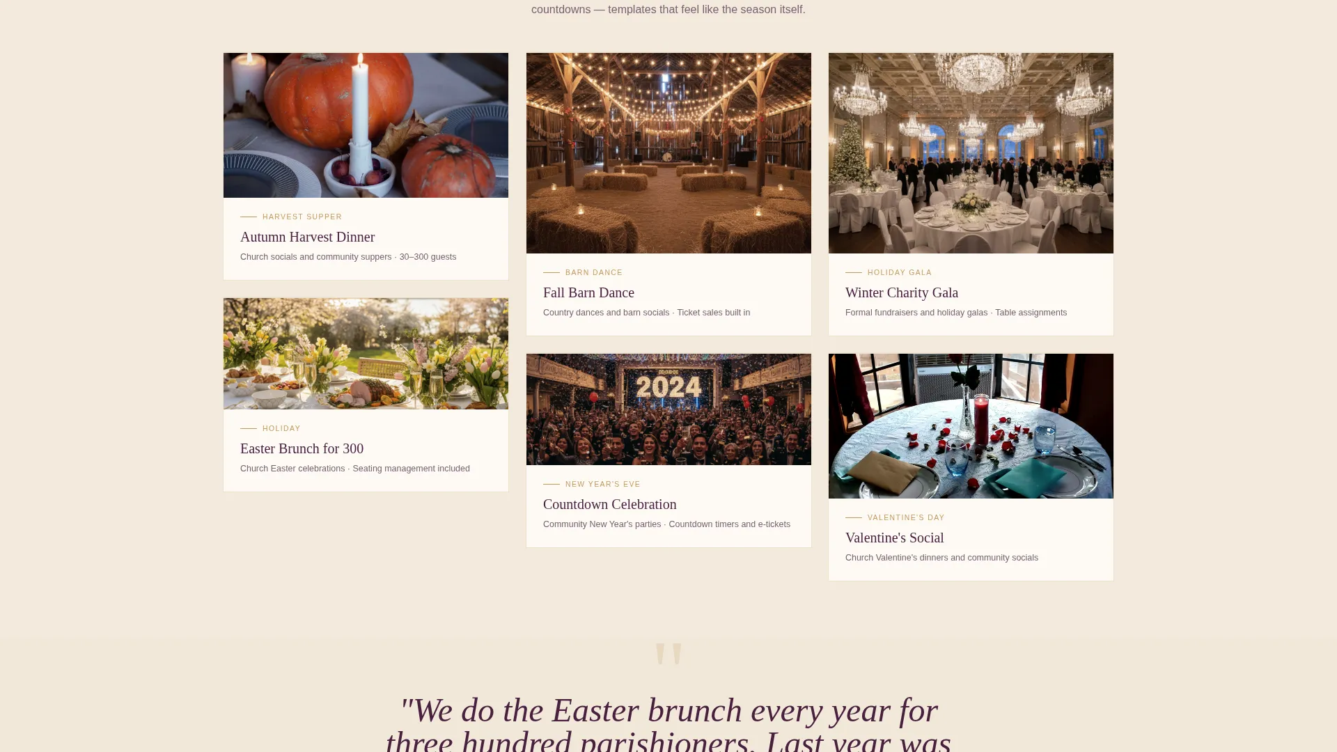 Artisan Community Event Invitation Landing Page