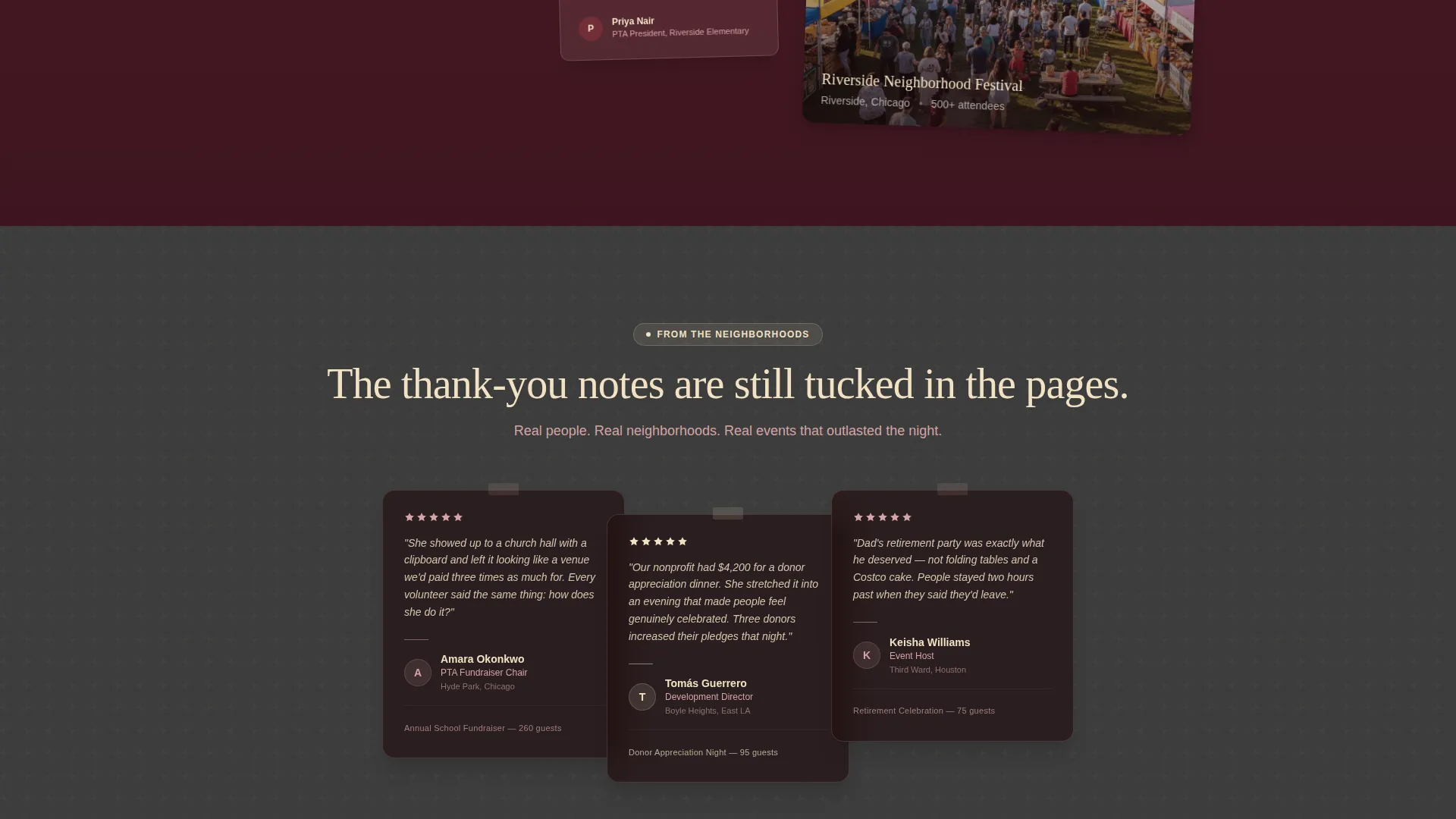 Community Event Planner Landing Page Template