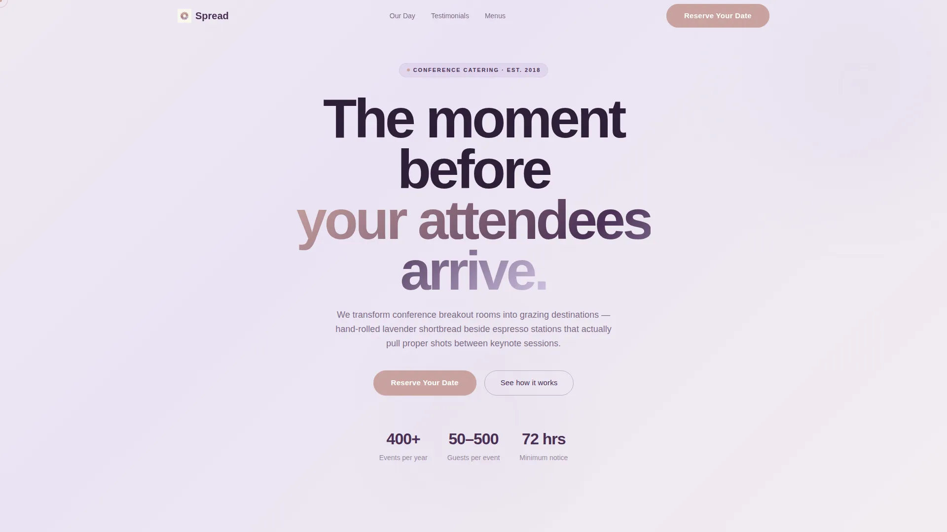 Conference Event Catering & Corporate Summit Website Template
