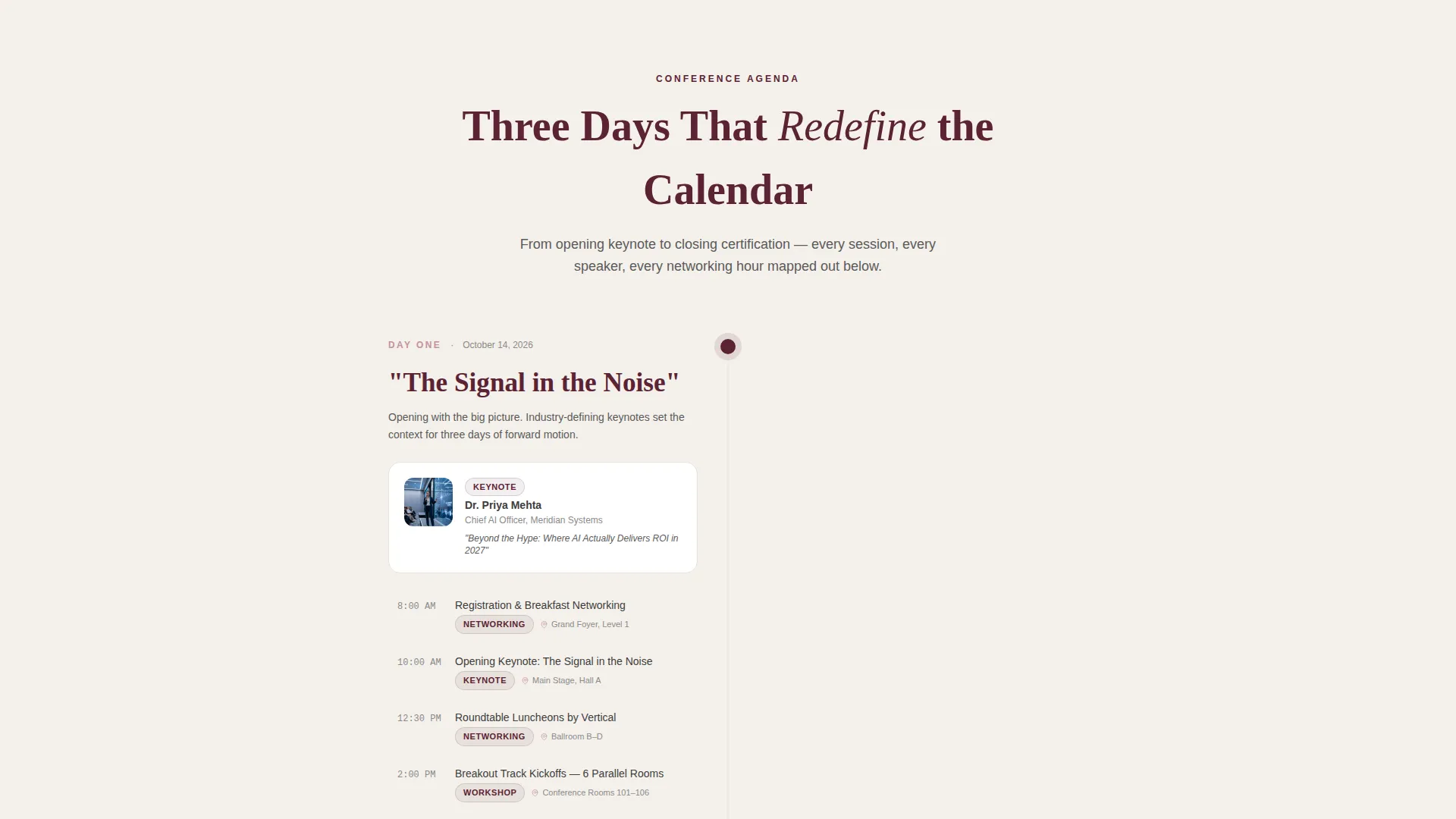 Conference Registration First-Impression to Signup Website Template