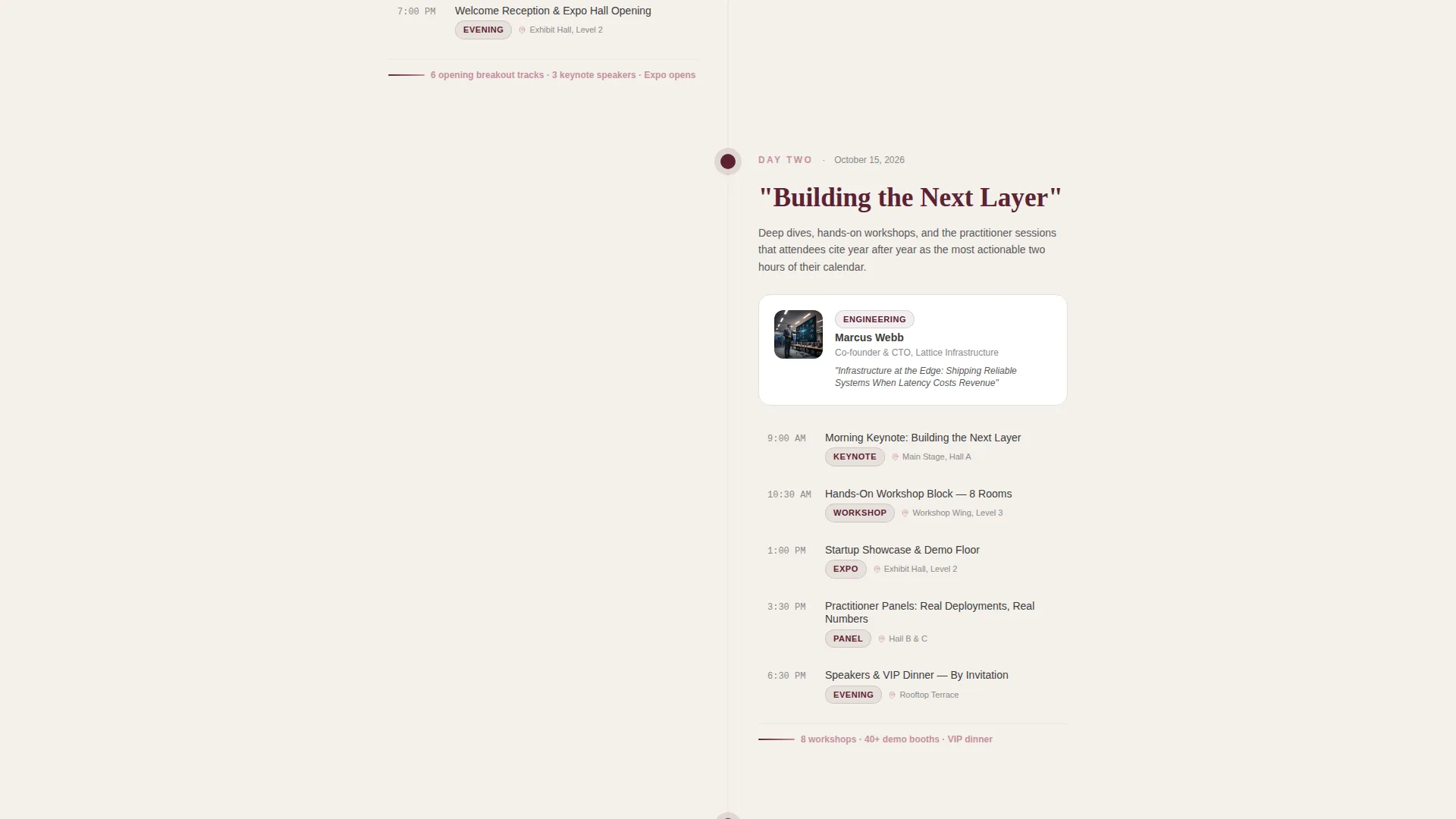 Conference Registration First-Impression to Signup Website Template