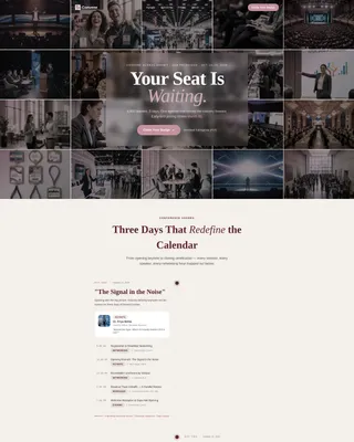 Conference Registration First-Impression to Signup Website Template