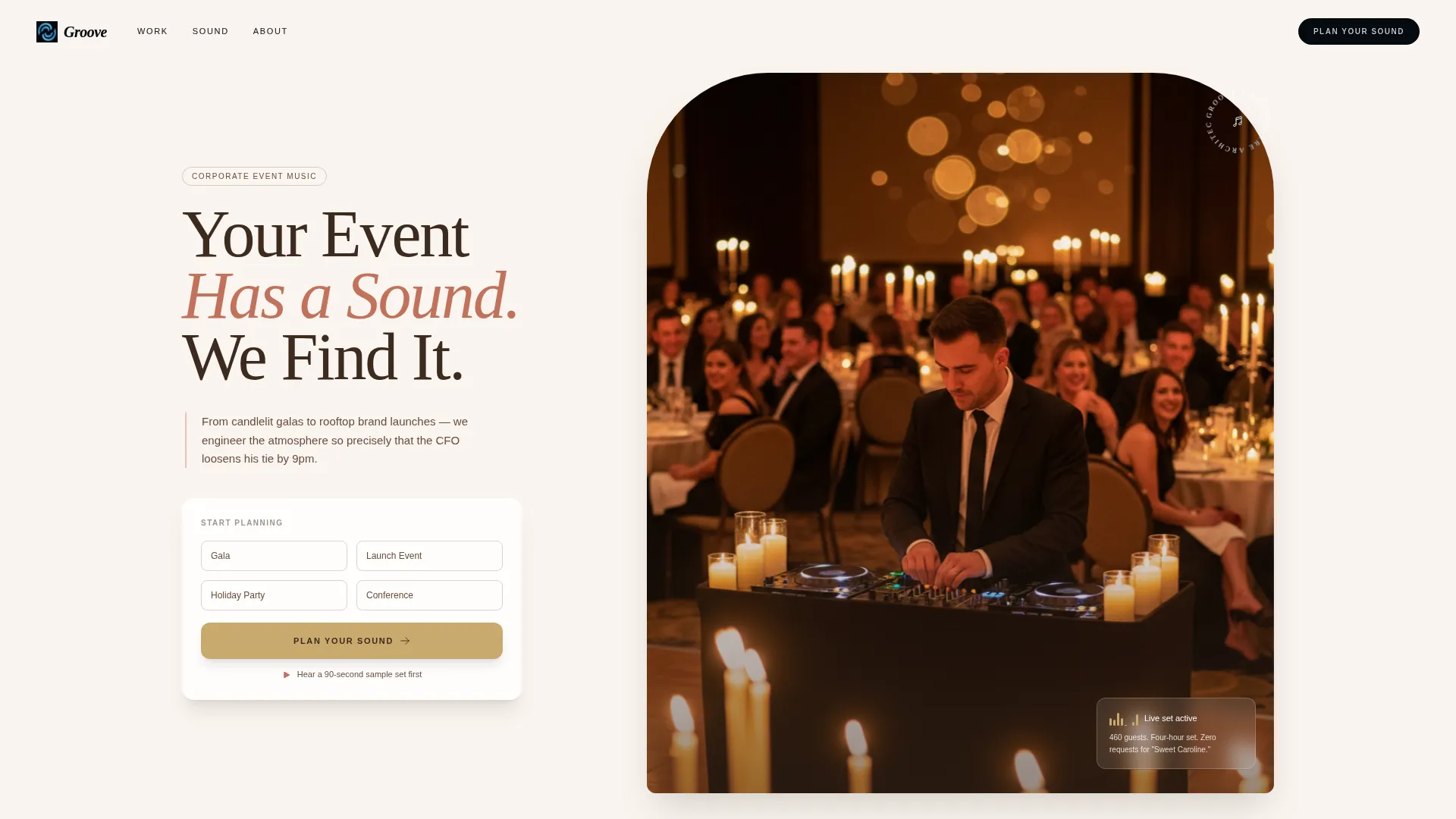 Corporate Event DJ & Music Services Website Template