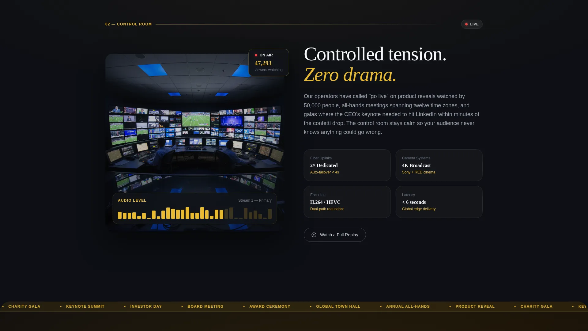 Corporate Event Live Streaming Services Website Template