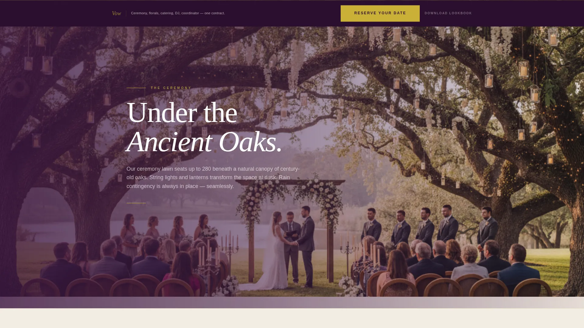 Luxe Country Club Wedding Venue Landing Page Template