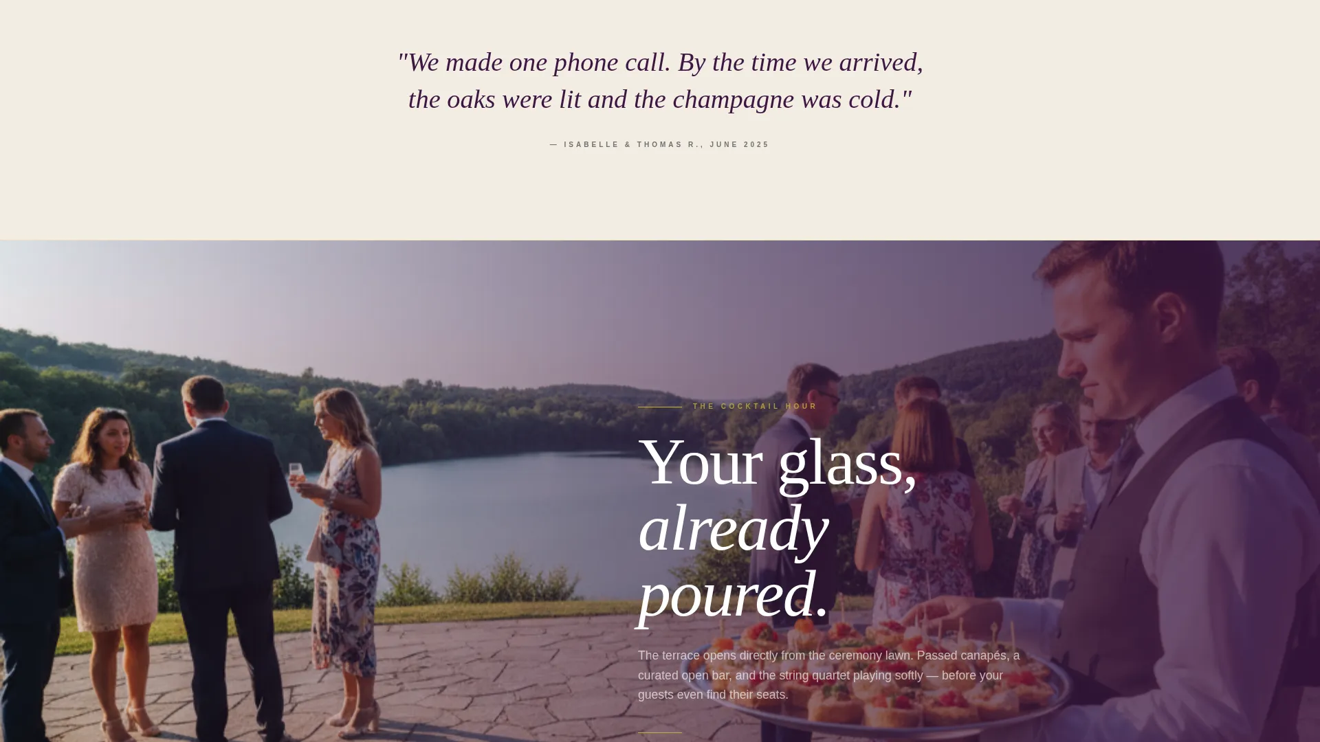 Luxe Country Club Wedding Venue Landing Page Template