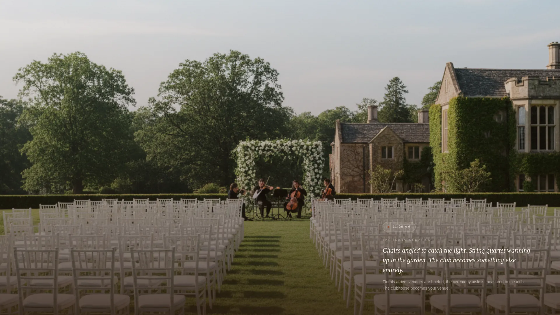 Country Club Wedding Coordinator Landing Page Template