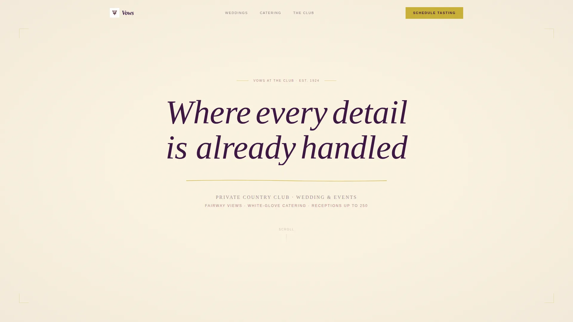 Elegant Wedding Venue Landing Page Template