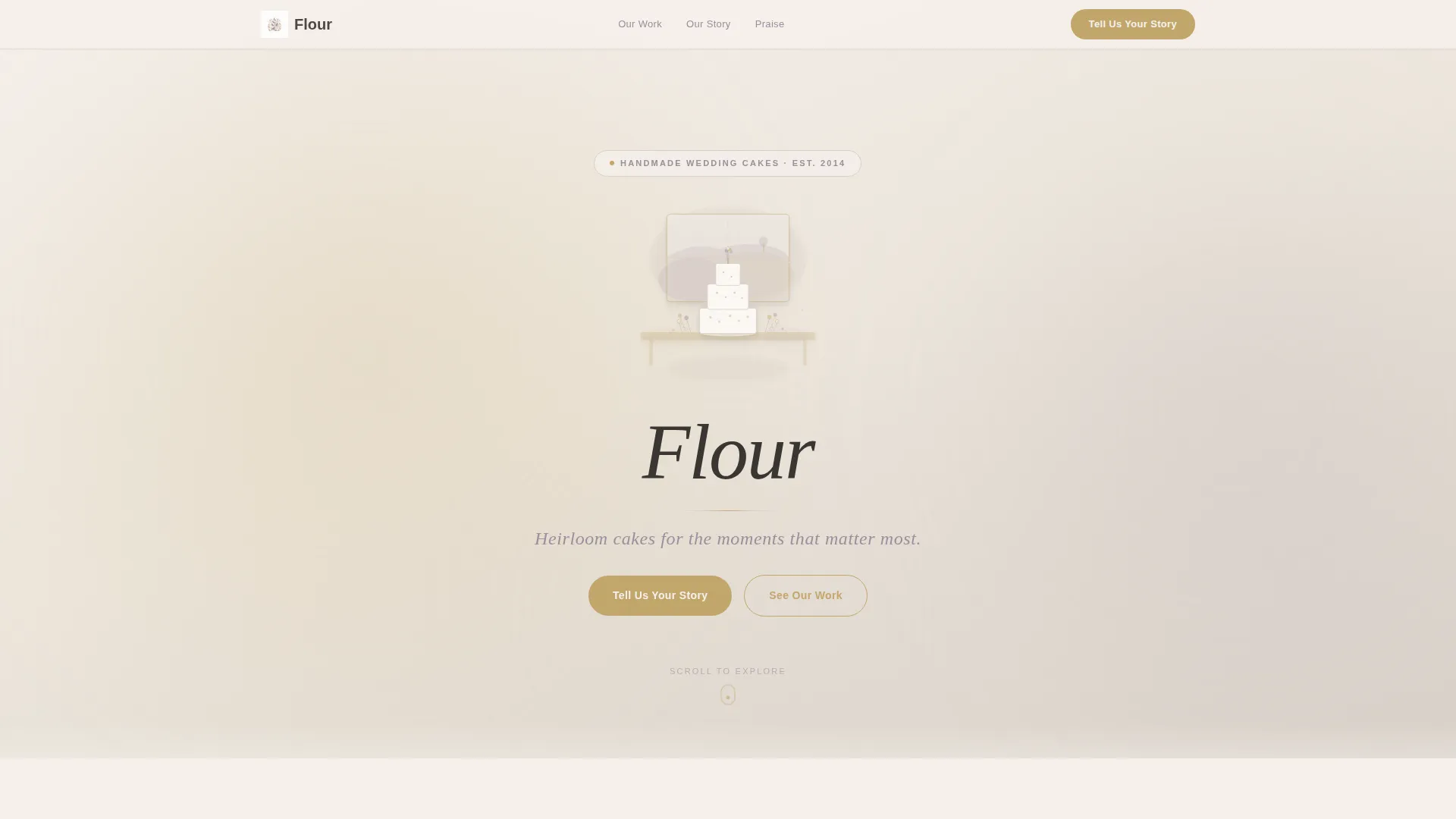 Country Wedding Cake Baker Landing Page Template