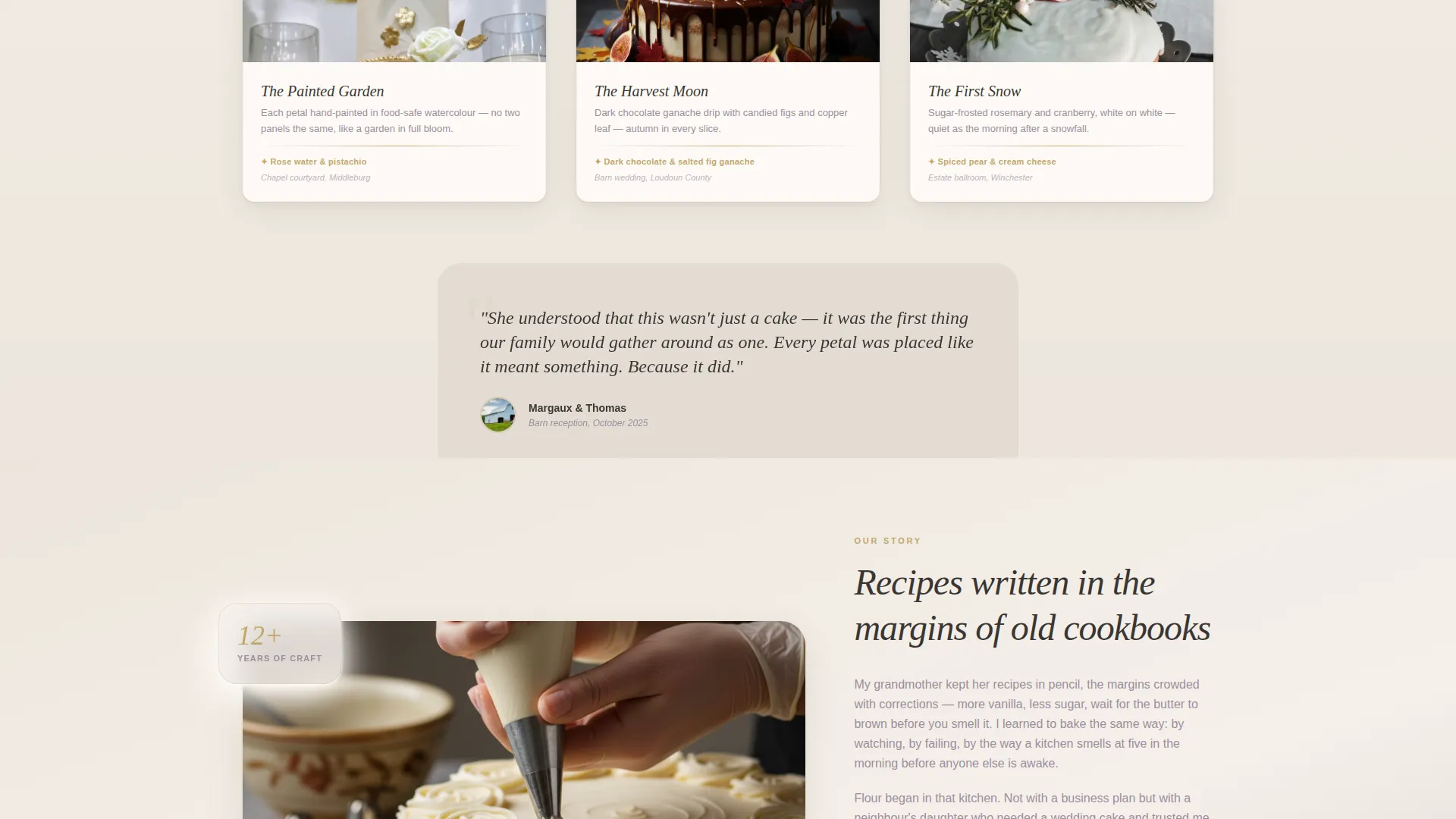 Country Wedding Cake Baker Landing Page Template
