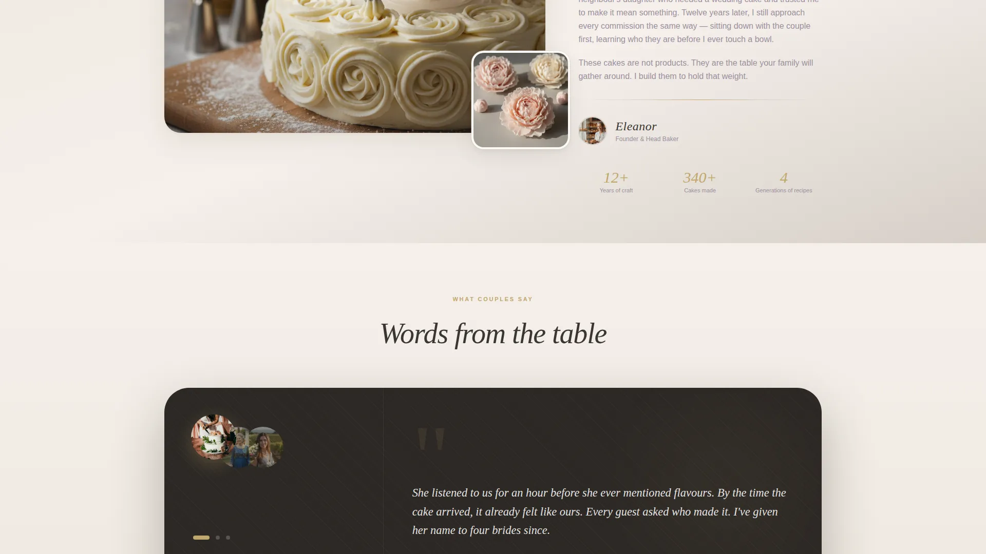 Country Wedding Cake Baker Landing Page Template