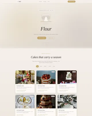 Country Wedding Cake Baker Landing Page Template