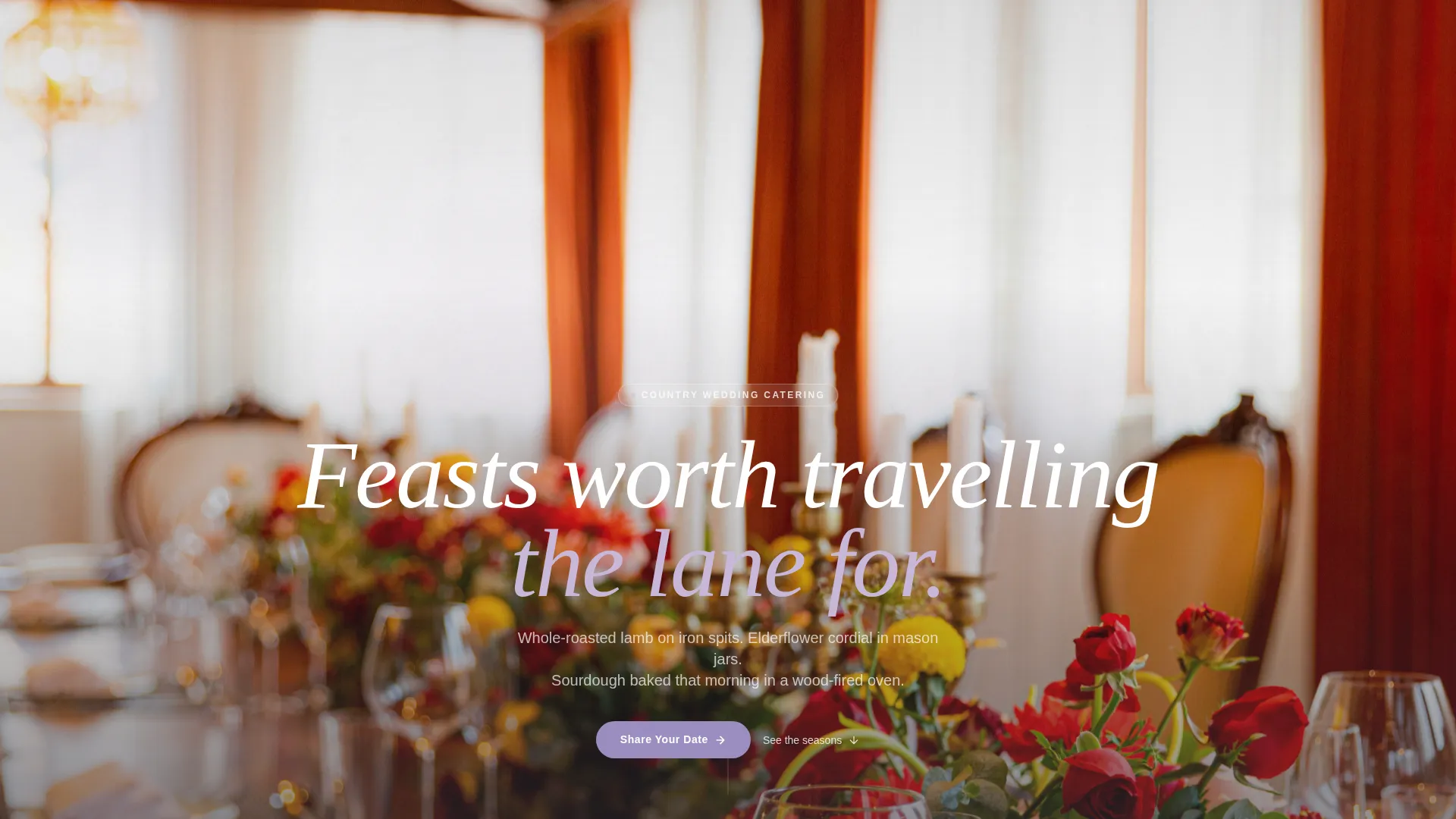 Country Wedding Caterer Landing Page Template