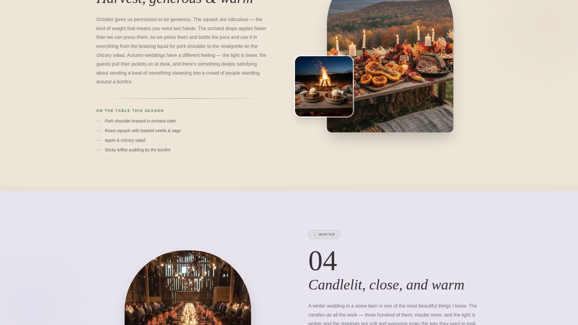Country Wedding Caterer Landing Page Template