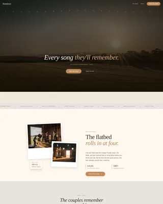 Rustic Country Wedding DJ & Band Landing Page