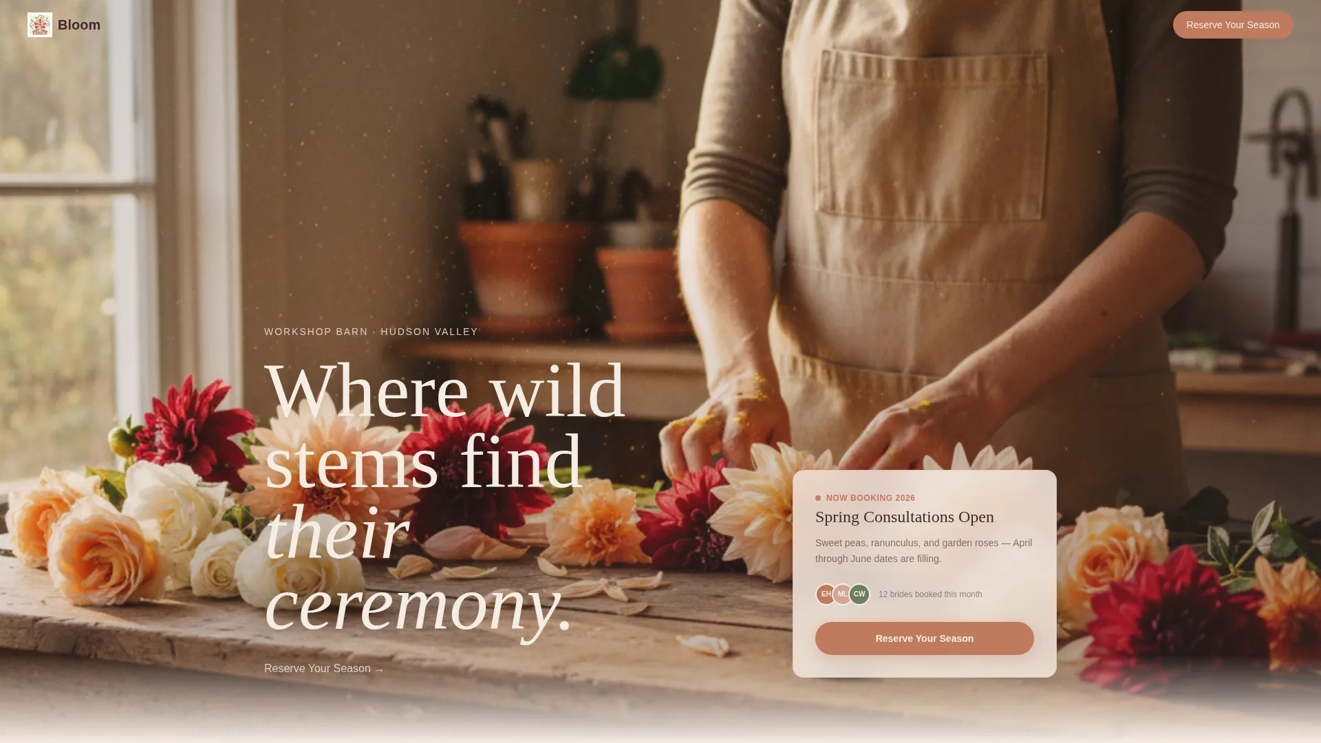 Premium Floral Design Landing Page Template