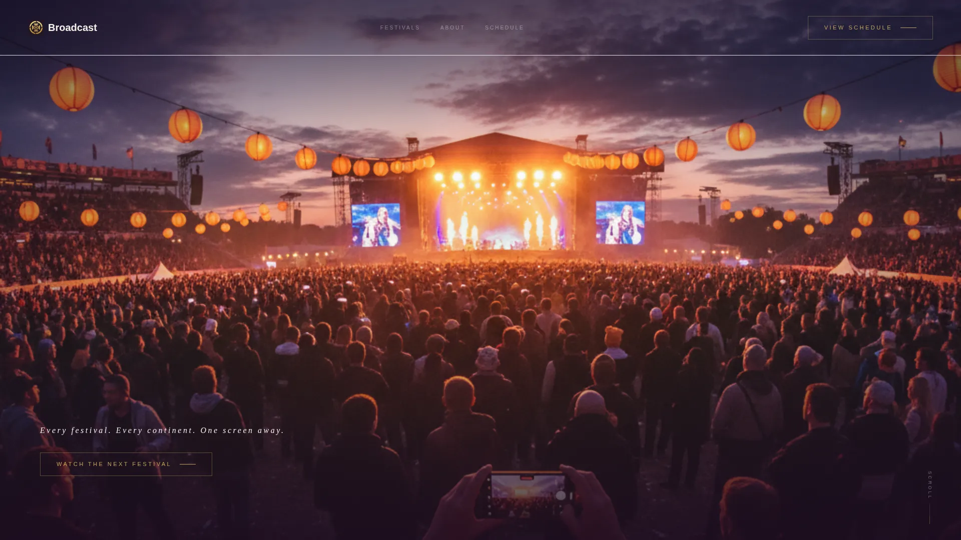 Cinematic Cultural Festival Live Streaming Landing Page