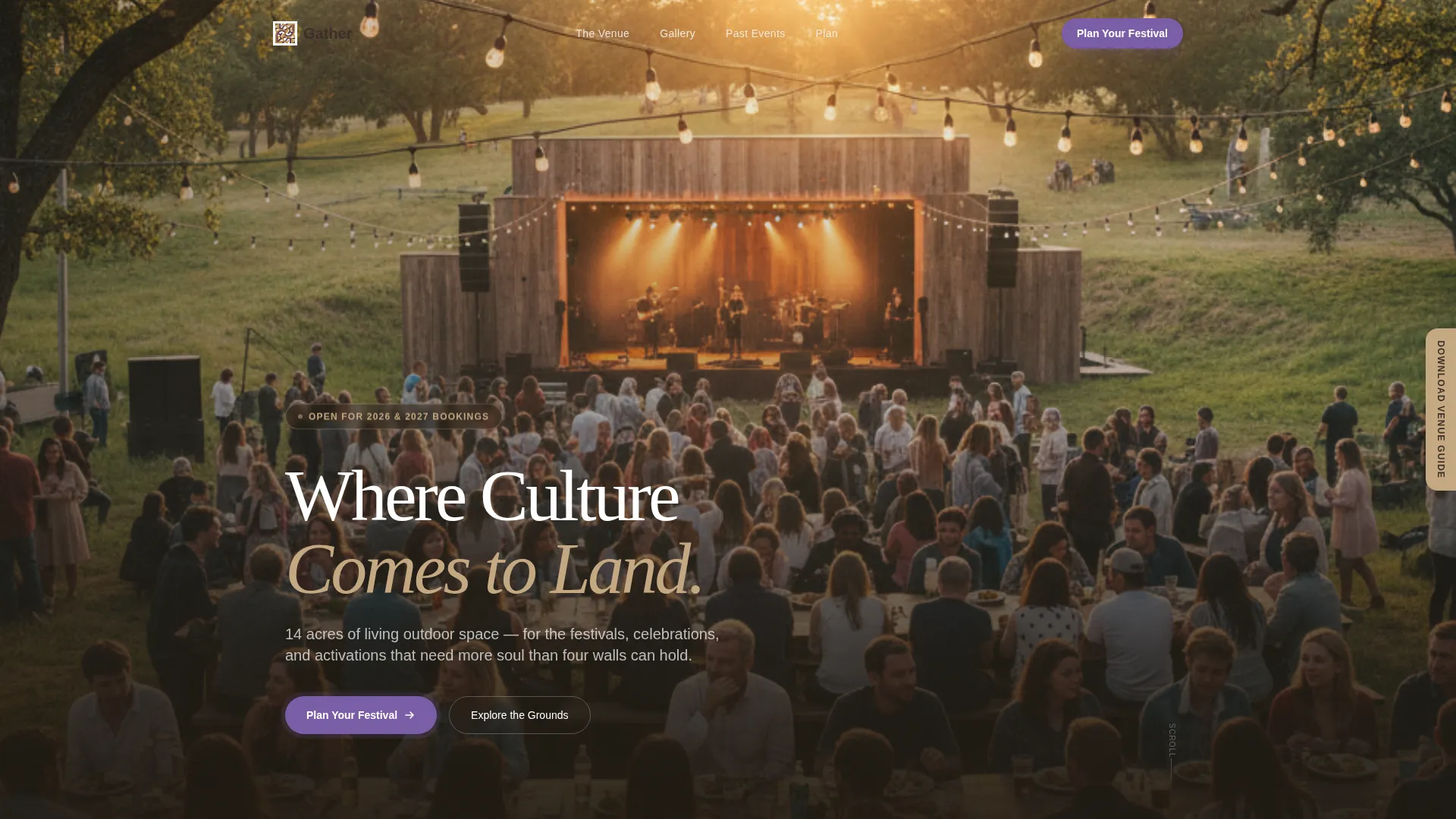 Cultural Festival Event Venue Landing Page Template