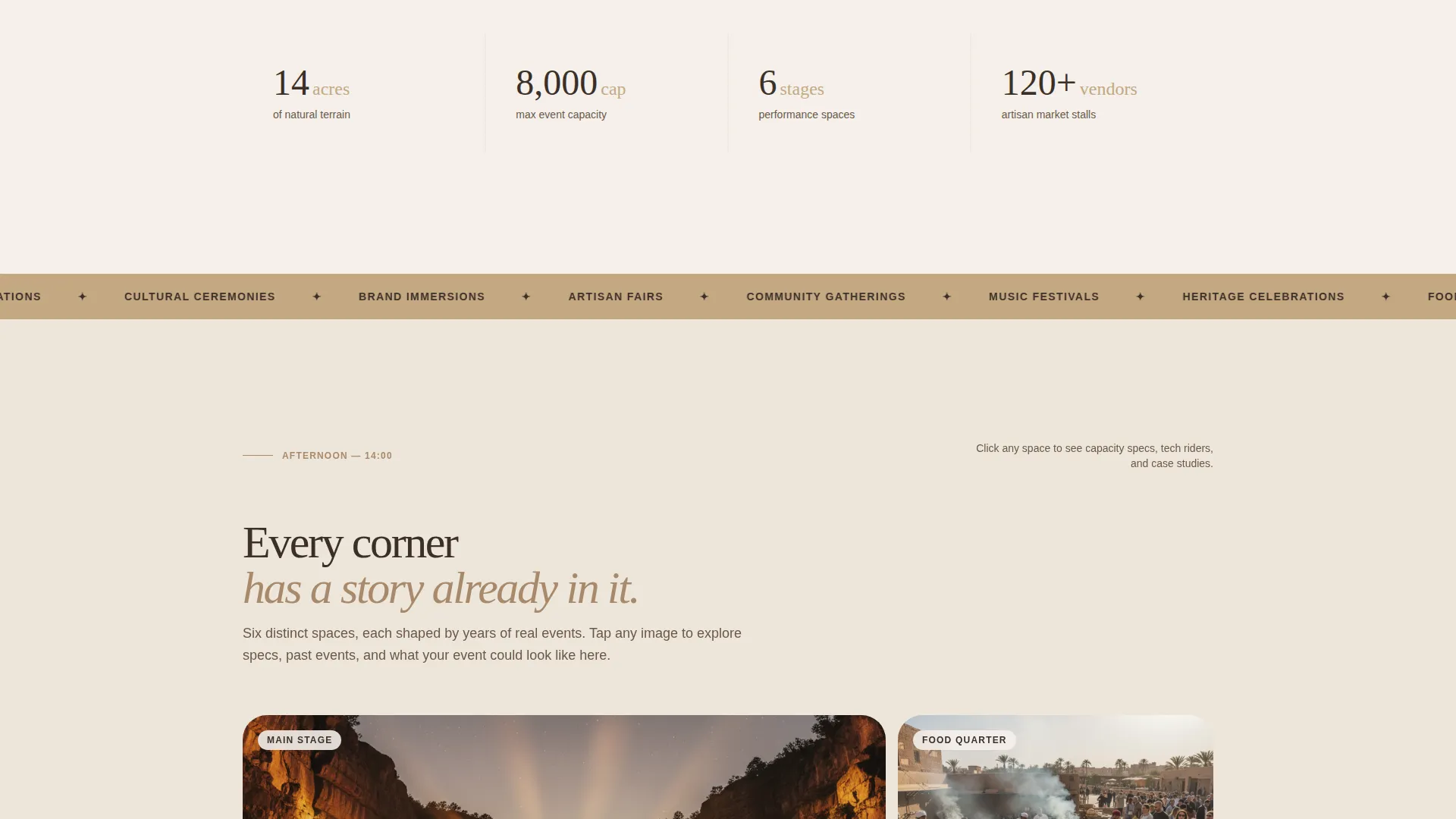 Cultural Festival Event Venue Landing Page Template