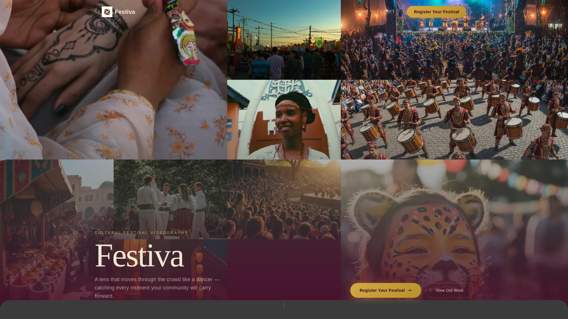 Cultural Festival Event Videography Landing Page